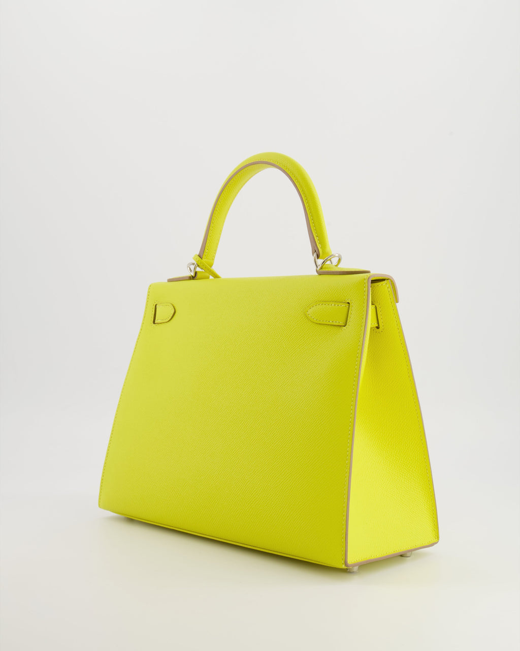 Hermès Kelly 28 Sellier Bag in Lime Epsom Leather with Palladium Hardware