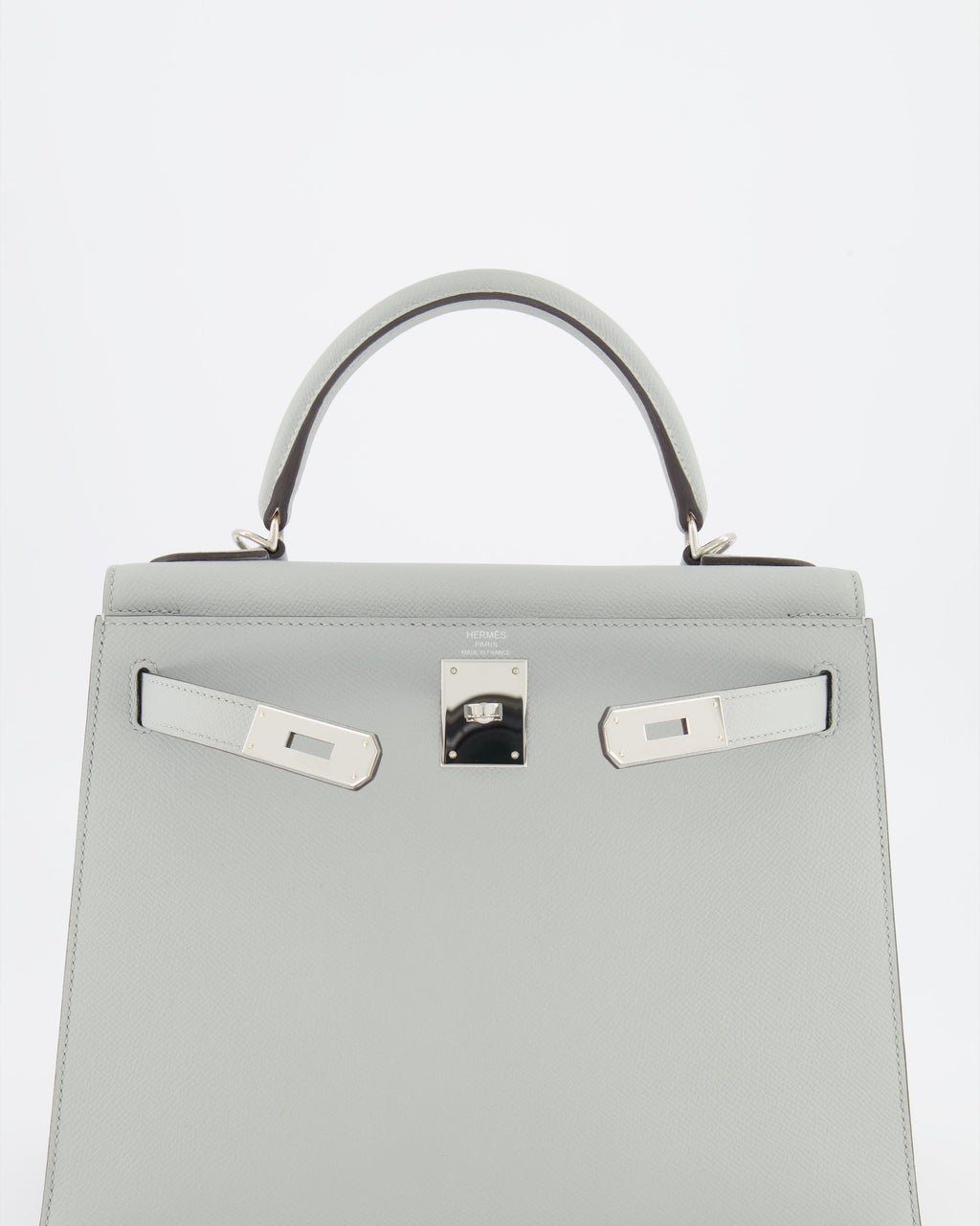 Hermès Kelly 28 Sellier Bag in Bleu Glacier Epsom Leather with Palladium Hardware