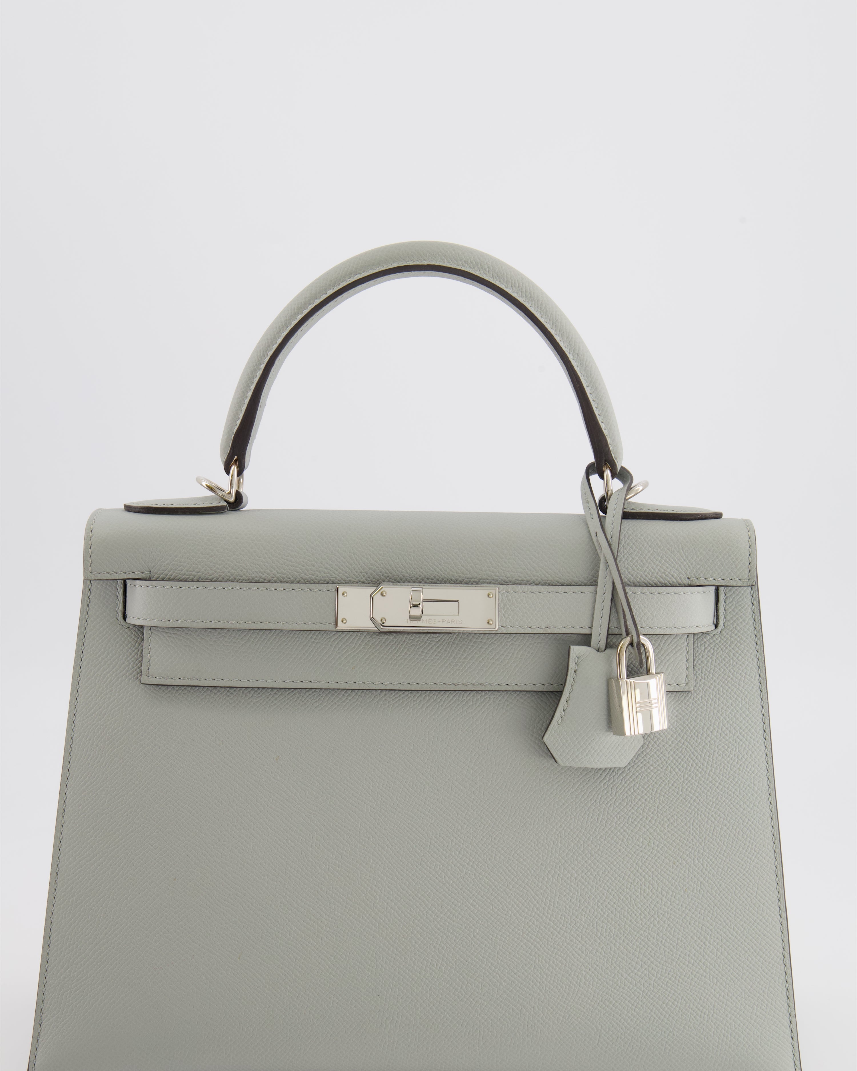 Hermès Kelly 28 Sellier Bag in Bleu Glacier Epsom Leather with Palladium Hardware