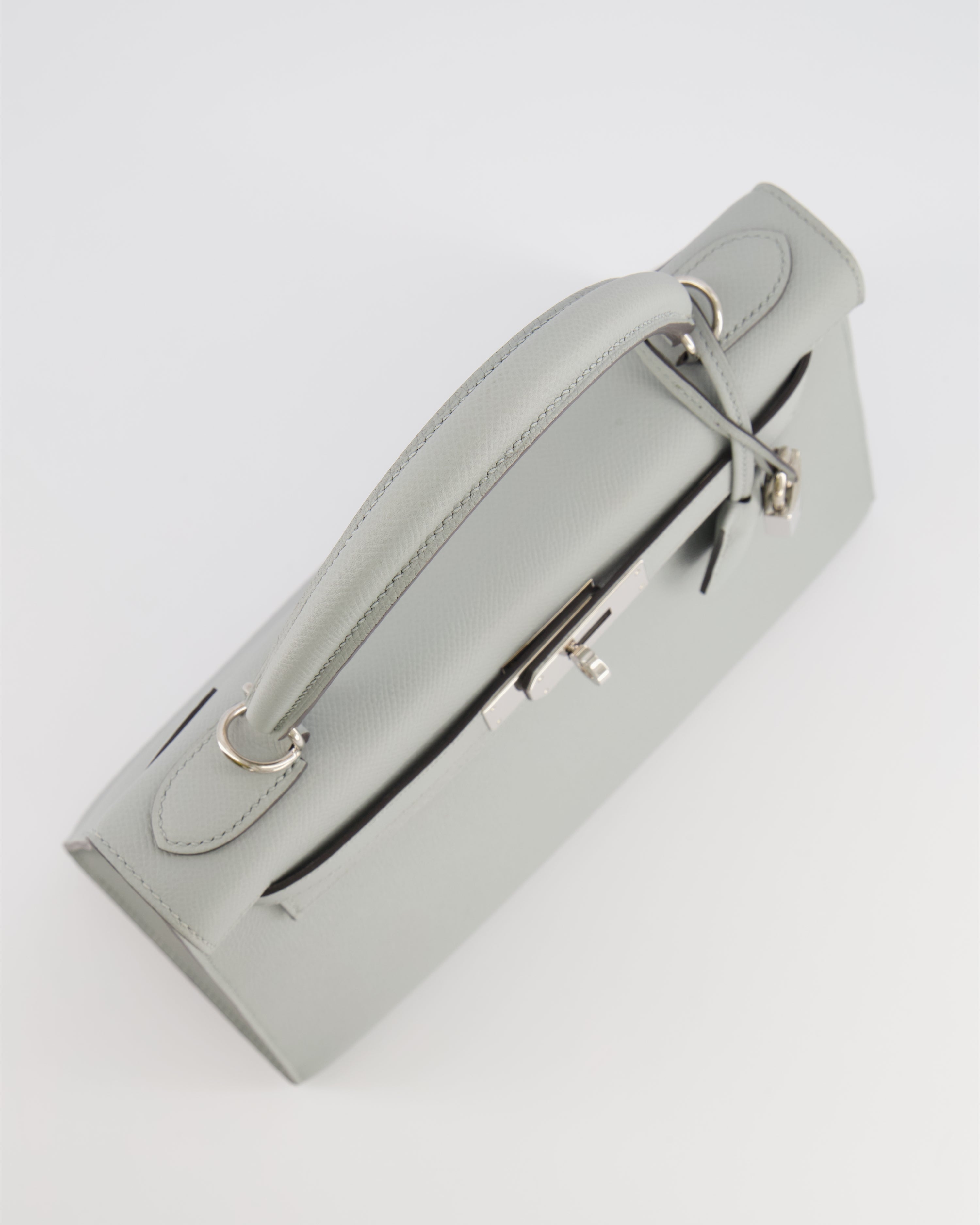Hermès Kelly 28 Sellier Bag in Bleu Glacier Epsom Leather with Palladium Hardware