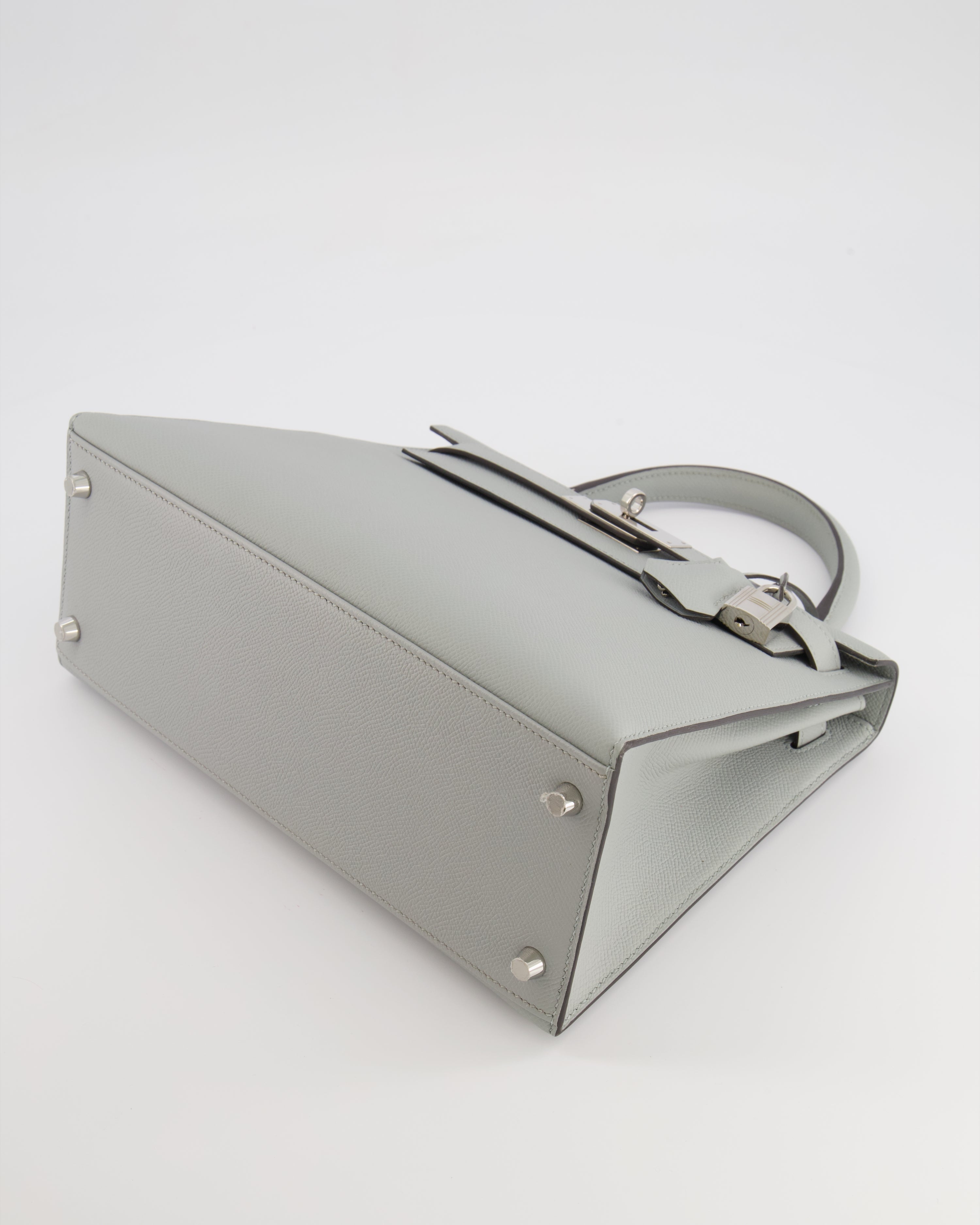Hermès Kelly 28 Sellier Bag in Bleu Glacier Epsom Leather with Palladium Hardware