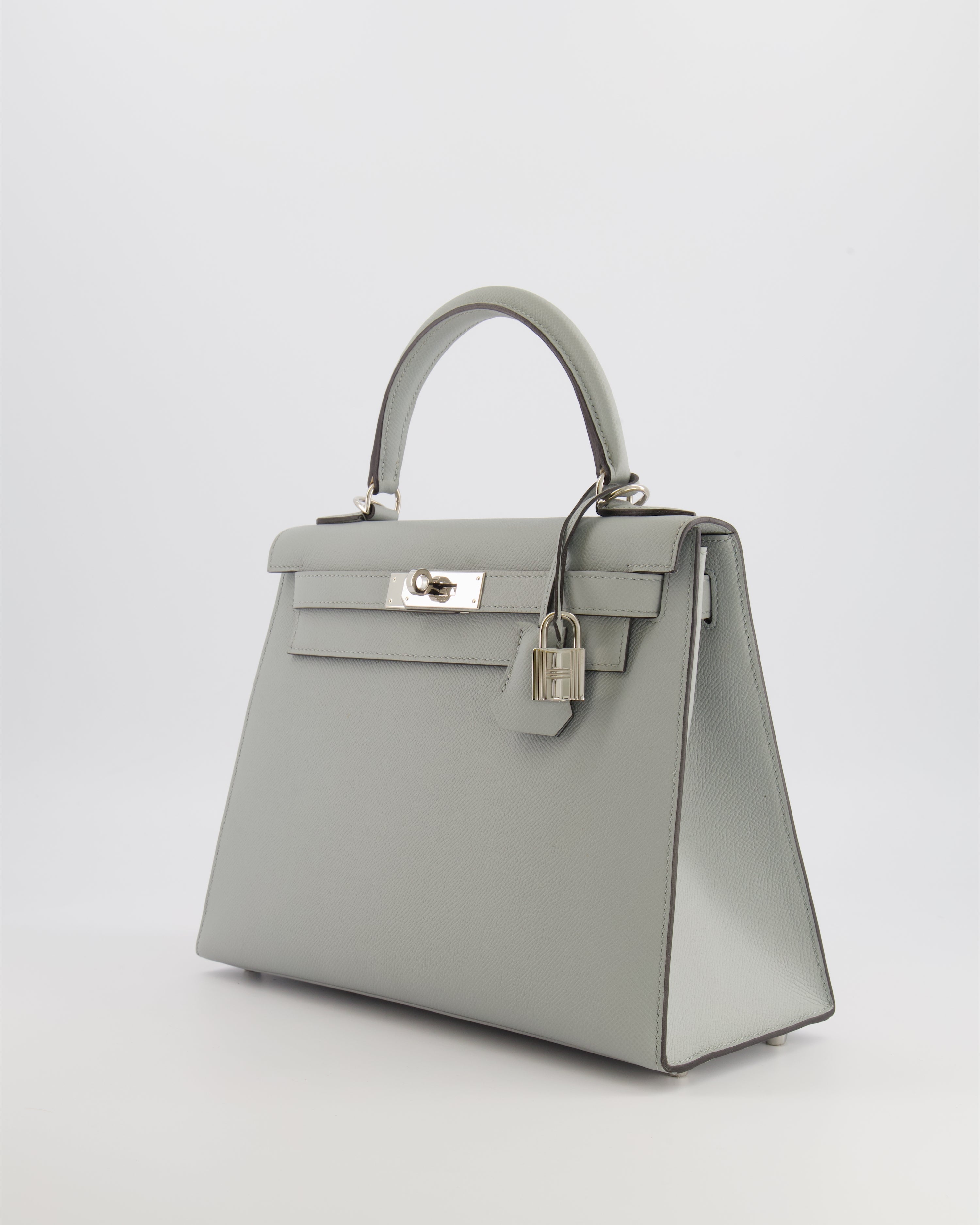 Hermès Kelly 28 Sellier Bag in Bleu Glacier Epsom Leather with Palladium Hardware