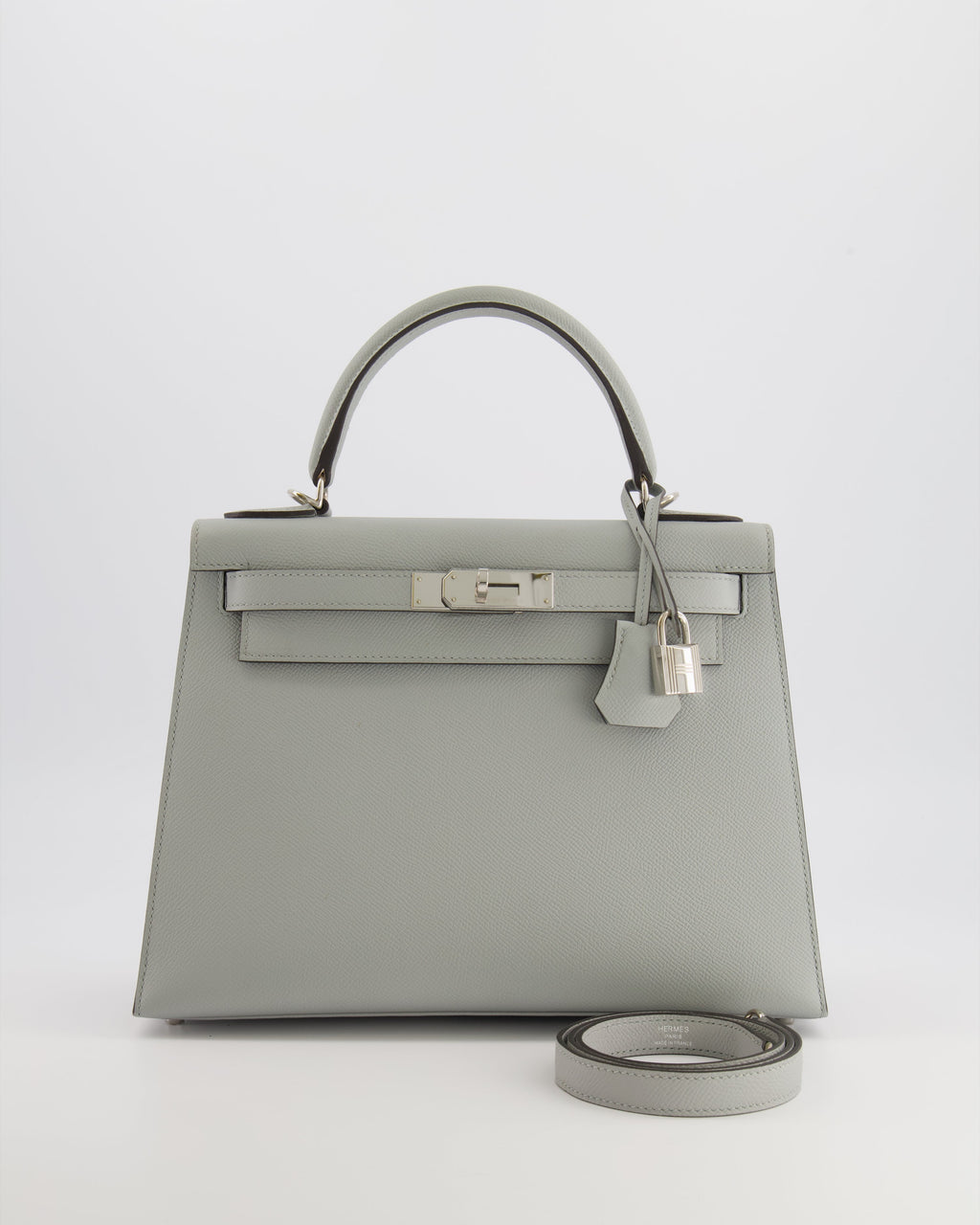 Hermès Kelly 28 Sellier Bag in Bleu Glacier Epsom Leather with Palladium Hardware