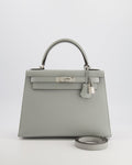 Hermès Kelly 28 Sellier Bag in Bleu Glacier Epsom Leather with Palladium Hardware