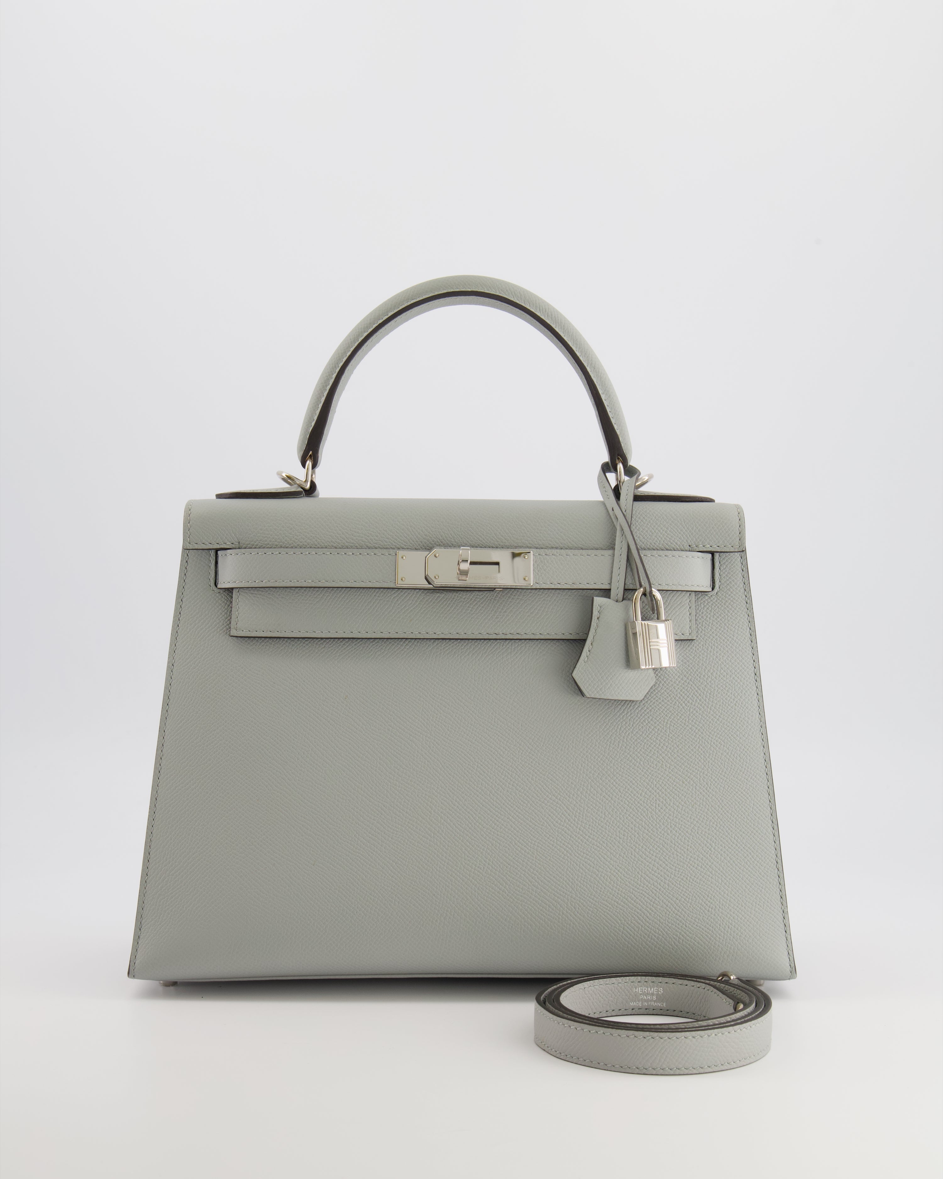 Hermès Kelly 28 Sellier Bag in Bleu Glacier Epsom Leather with Palladium Hardware