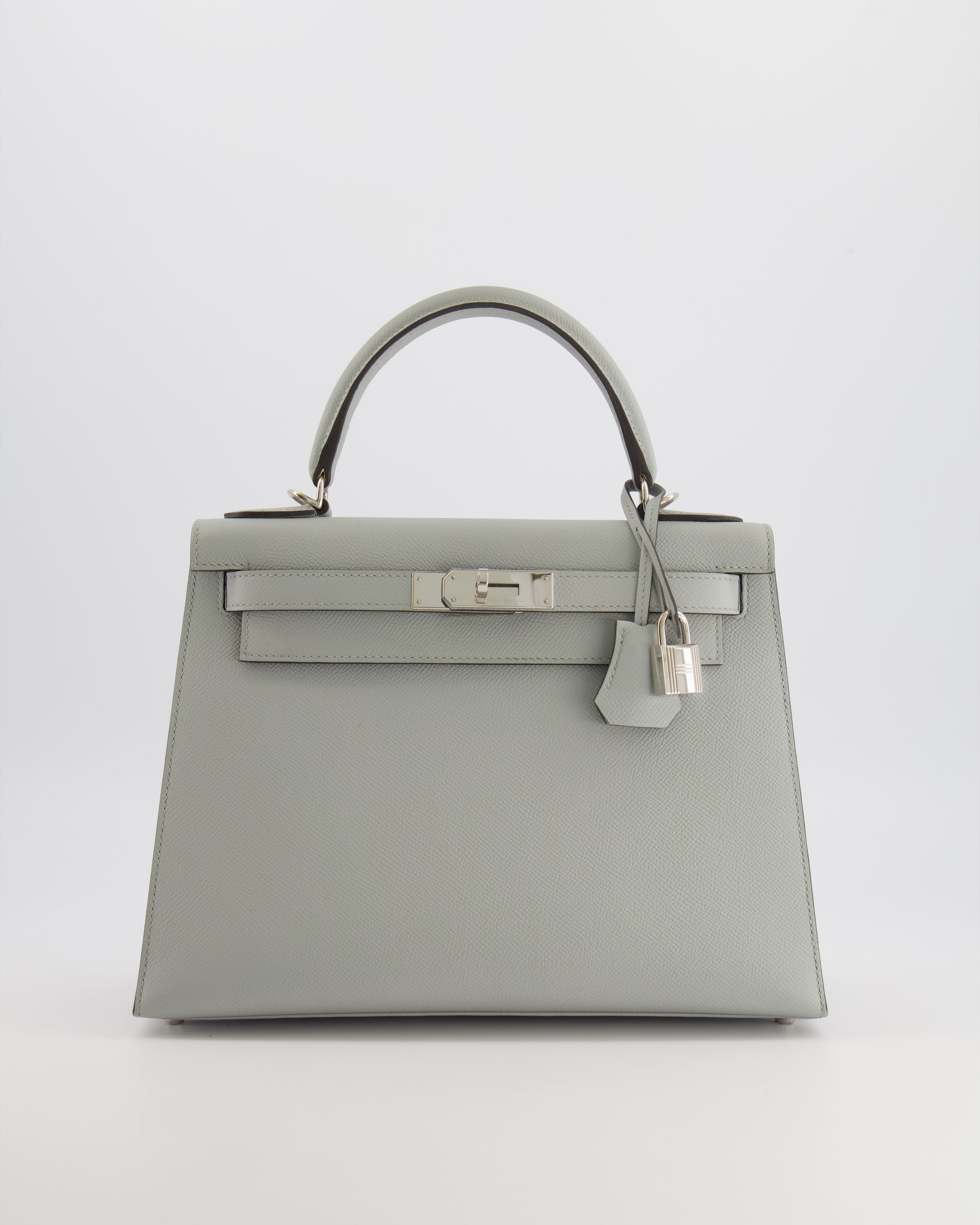 Hermès Kelly 28 Sellier Bag in Bleu Glacier Epsom Leather with Palladium Hardware
