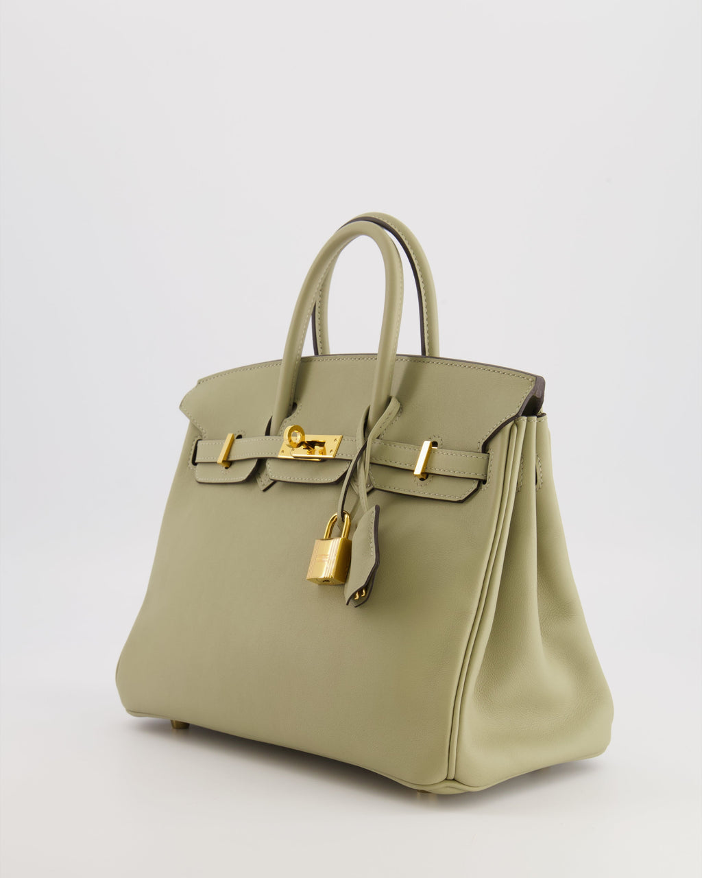 Hermès Birkin 25 Retourne Bag in Sauge Swift Leather with Gold Hardware