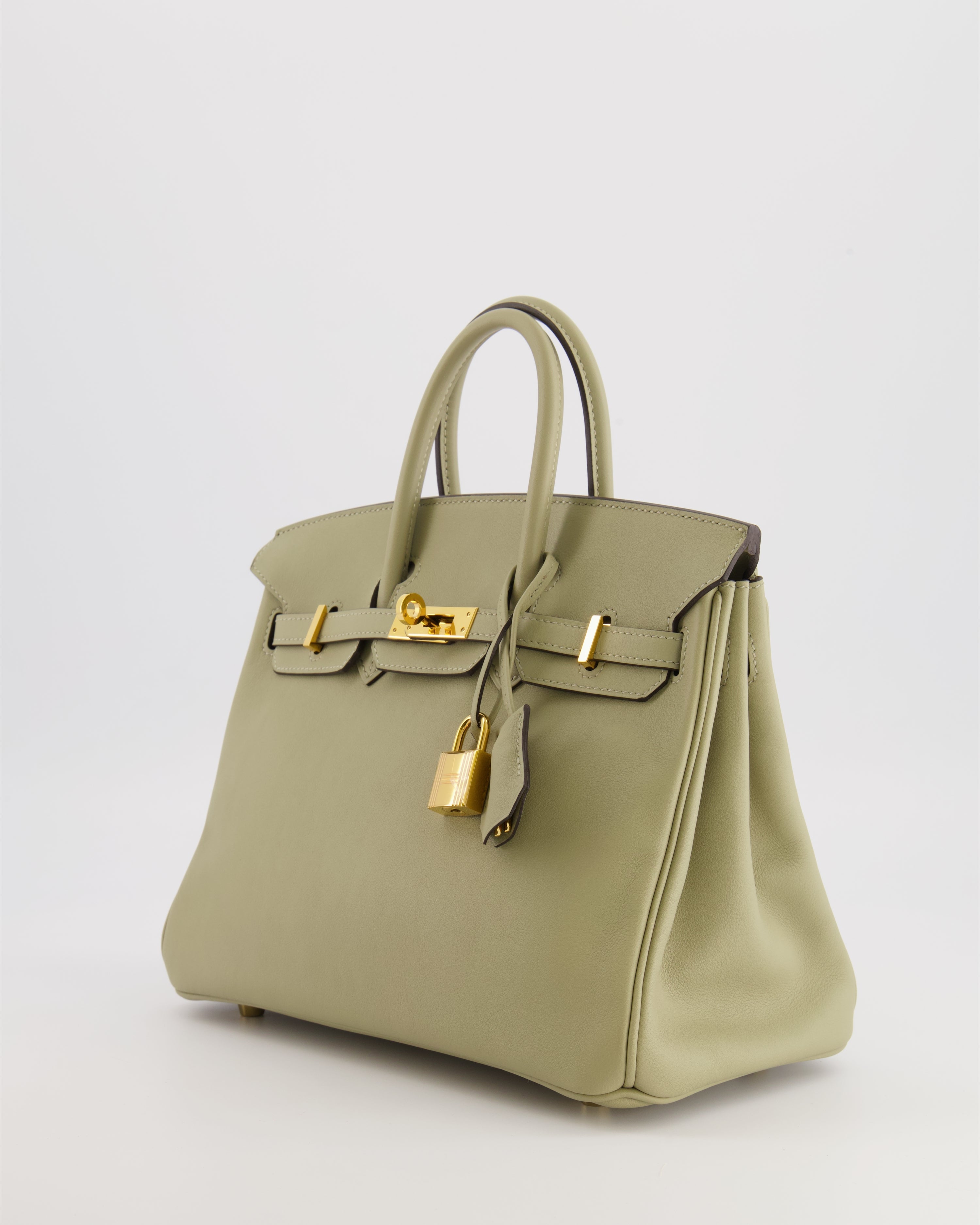 Hermès Birkin 25 Retourne Bag in Sauge Swift Leather with Gold Hardware