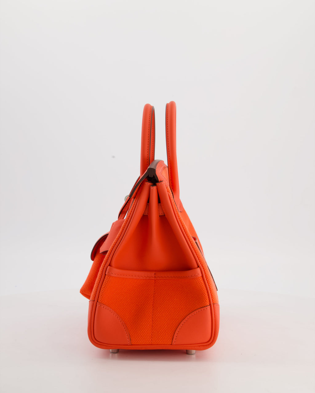 *SUPER HOT & RARE* Hermès Birkin 25 Cargo Bag in Orange Field Toile Goeland and Orange Field Swift Leather with Palladium Hardware