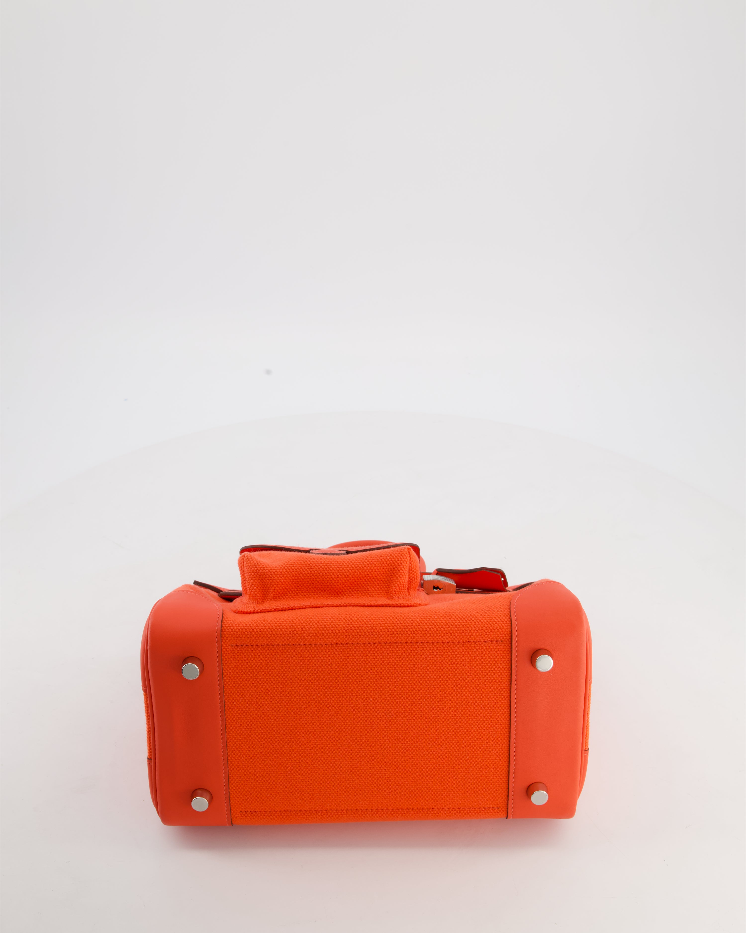 *SUPER HOT & RARE* Hermès Birkin 25 Cargo Bag in Orange Field Toile Goeland and Orange Field Swift Leather with Palladium Hardware