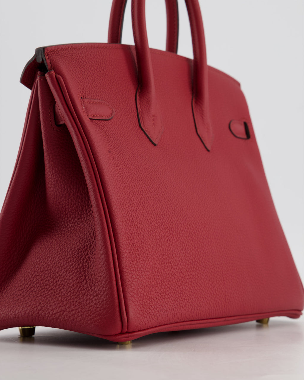Hermès Birkin 25 Retourne Bag in Rouge Grenat Togo Leather with Gold Hardware