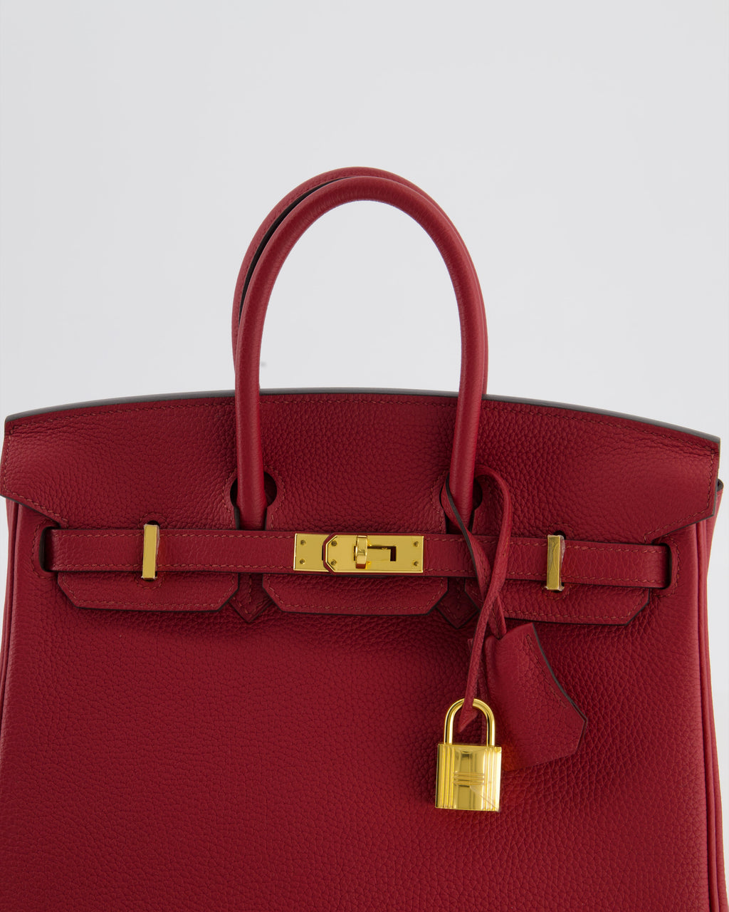 Hermès Birkin 25 Retourne Bag in Rouge Grenat Togo Leather with Gold Hardware