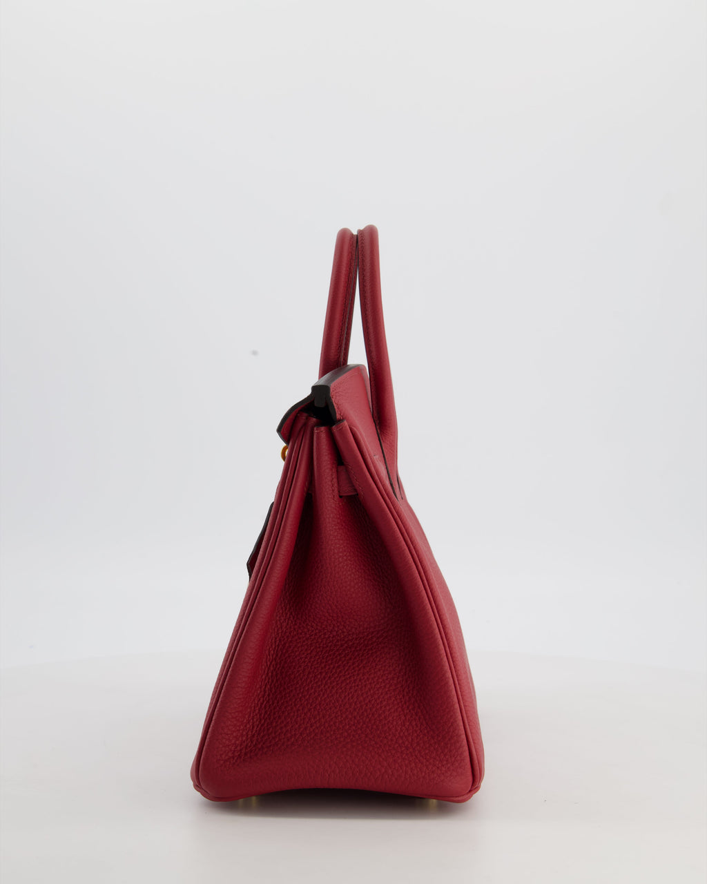 Hermès Birkin 25 Retourne Bag in Rouge Grenat Togo Leather with Gold Hardware