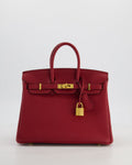 Hermès Birkin 25 Retourne Bag in Rouge Grenat Togo Leather with Gold Hardware