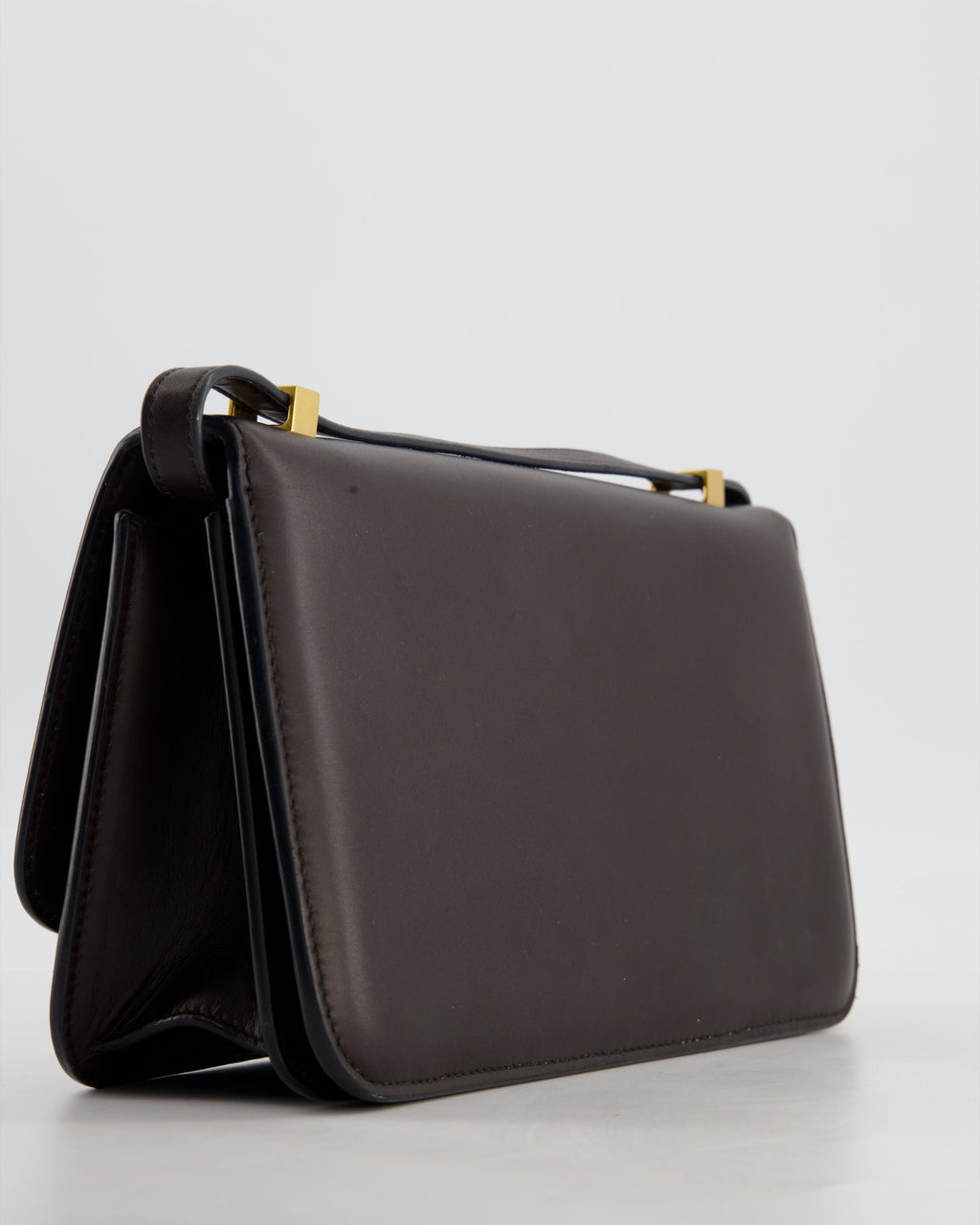 Bottega Veneta Brown Spazzolato Calfskin Leather Shoulder Bag with Brushed Gold Hardware