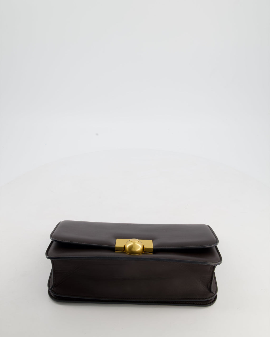 Bottega Veneta Brown Spazzolato Calfskin Leather Shoulder Bag with Brushed Gold Hardware