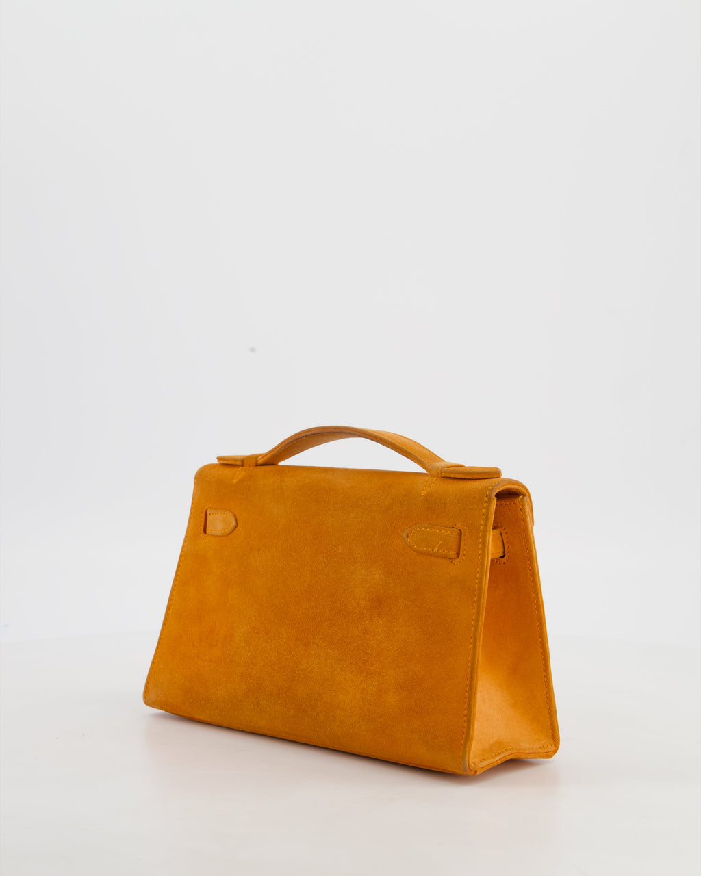 *SUPER RARE VINTAGE* Hermès Vintage Mini Kelly Pochette Bag in Orange Veau Doblis Leather with Gold Hardware