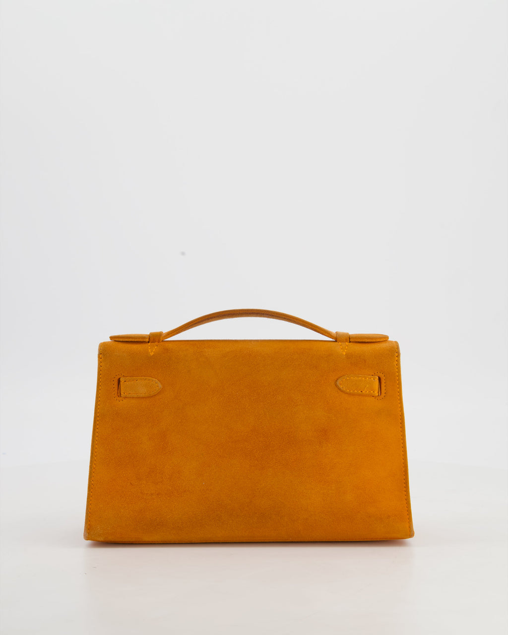 *SUPER RARE VINTAGE* Hermès Vintage Mini Kelly Pochette Bag in Orange Veau Doblis Leather with Gold Hardware