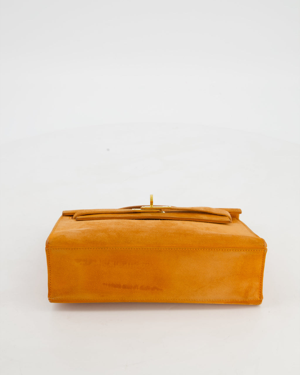 *SUPER RARE VINTAGE* Hermès Vintage Mini Kelly Pochette Bag in Orange Veau Doblis Leather with Gold Hardware