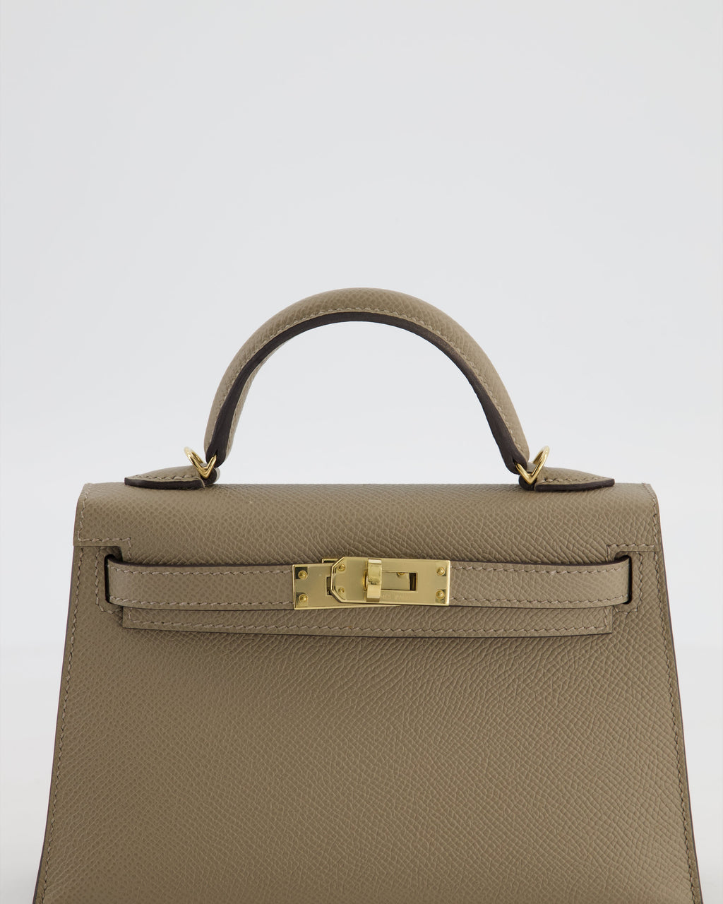 *SUPER RARE* Hermès HSS Mini Kelly II 20 Bag in Gris Tourterelle & Gris Perle Interior Epsom Leather with Permabrass Hardware