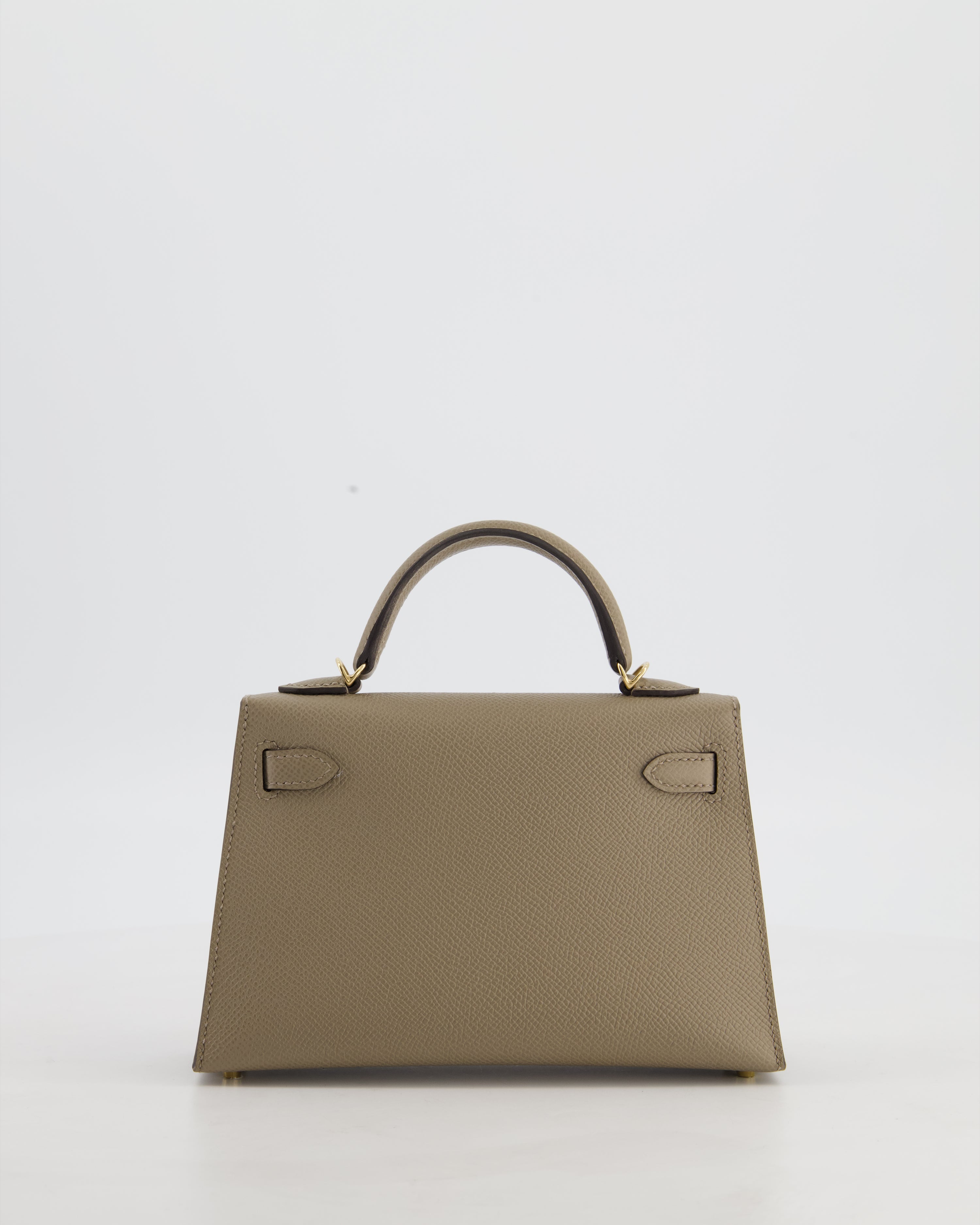 *SUPER RARE* Hermès HSS Mini Kelly II 20 Bag in Gris Tourterelle & Gris Perle Interior Epsom Leather with Permabrass Hardware