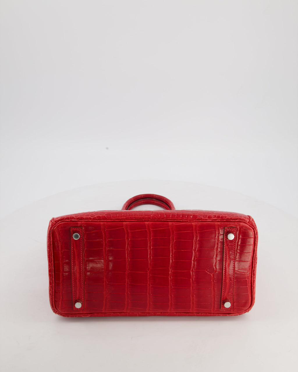 *HOT & RARE* Hermès Birkin 30 Retourne Bag in Braise Shiny Porosus Crocodile Leather with Palladium Hardware