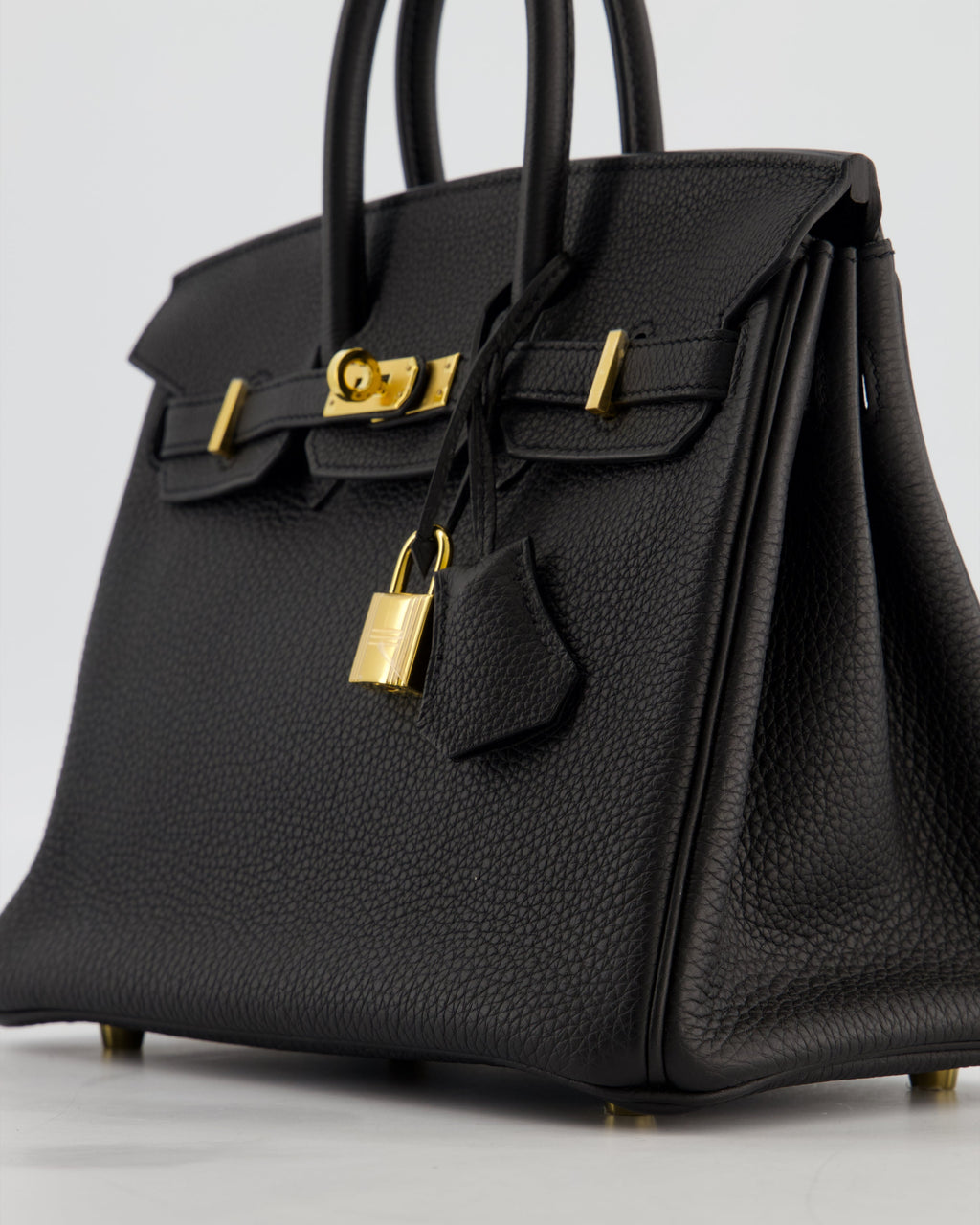 *HOT* Hermès Birkin 25 Retourne Bag in Noir Togo Leather with Gold Hardware