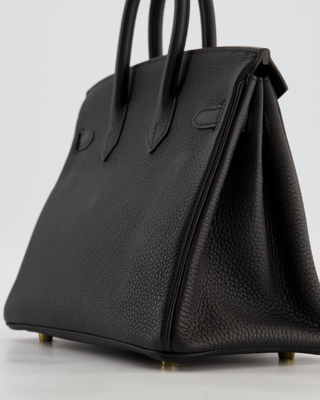 *HOT* Hermès Birkin 25 Retourne Bag in Noir Togo Leather with Gold Hardware