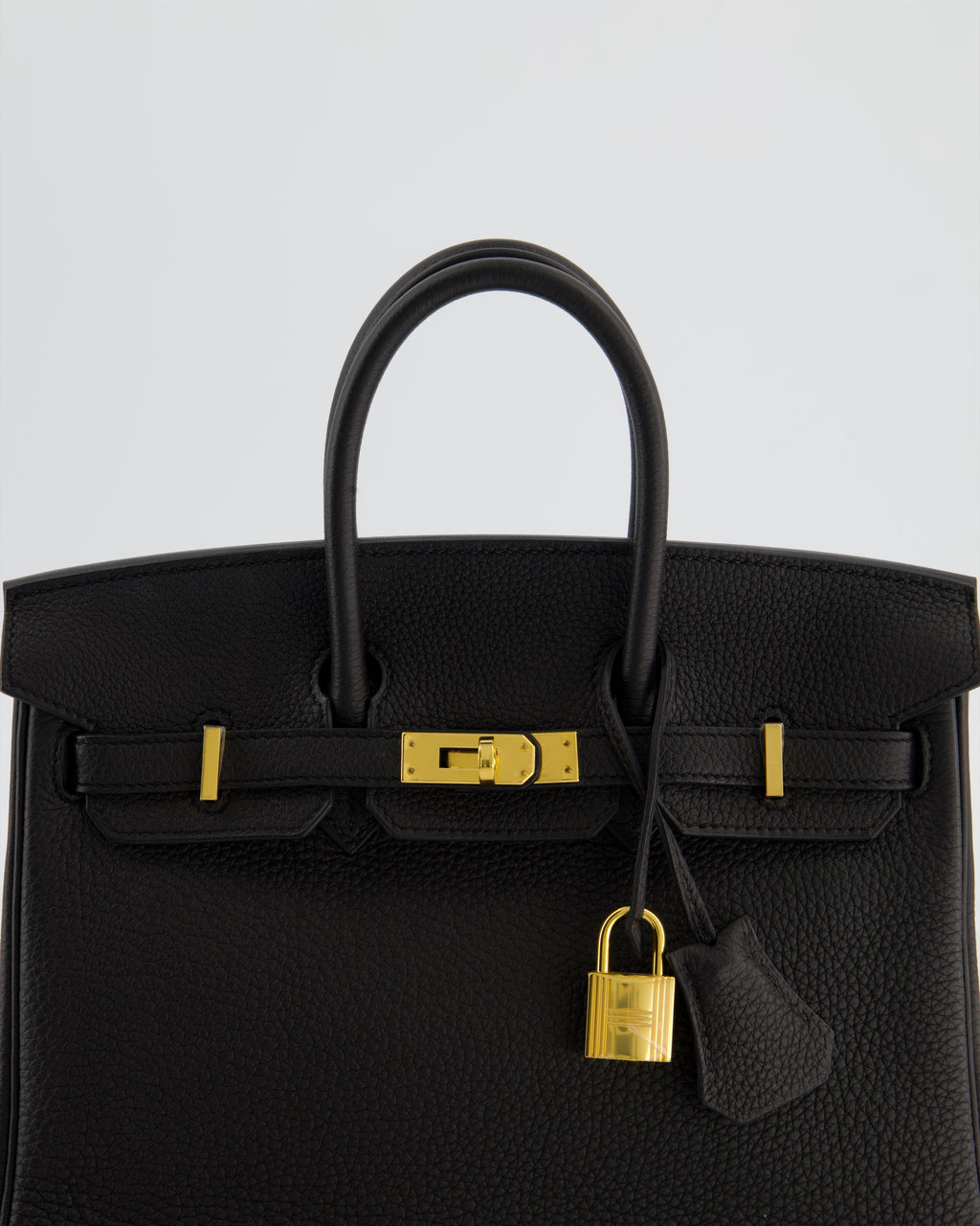 *HOT* Hermès Birkin 25 Retourne Bag in Noir Togo Leather with Gold Hardware