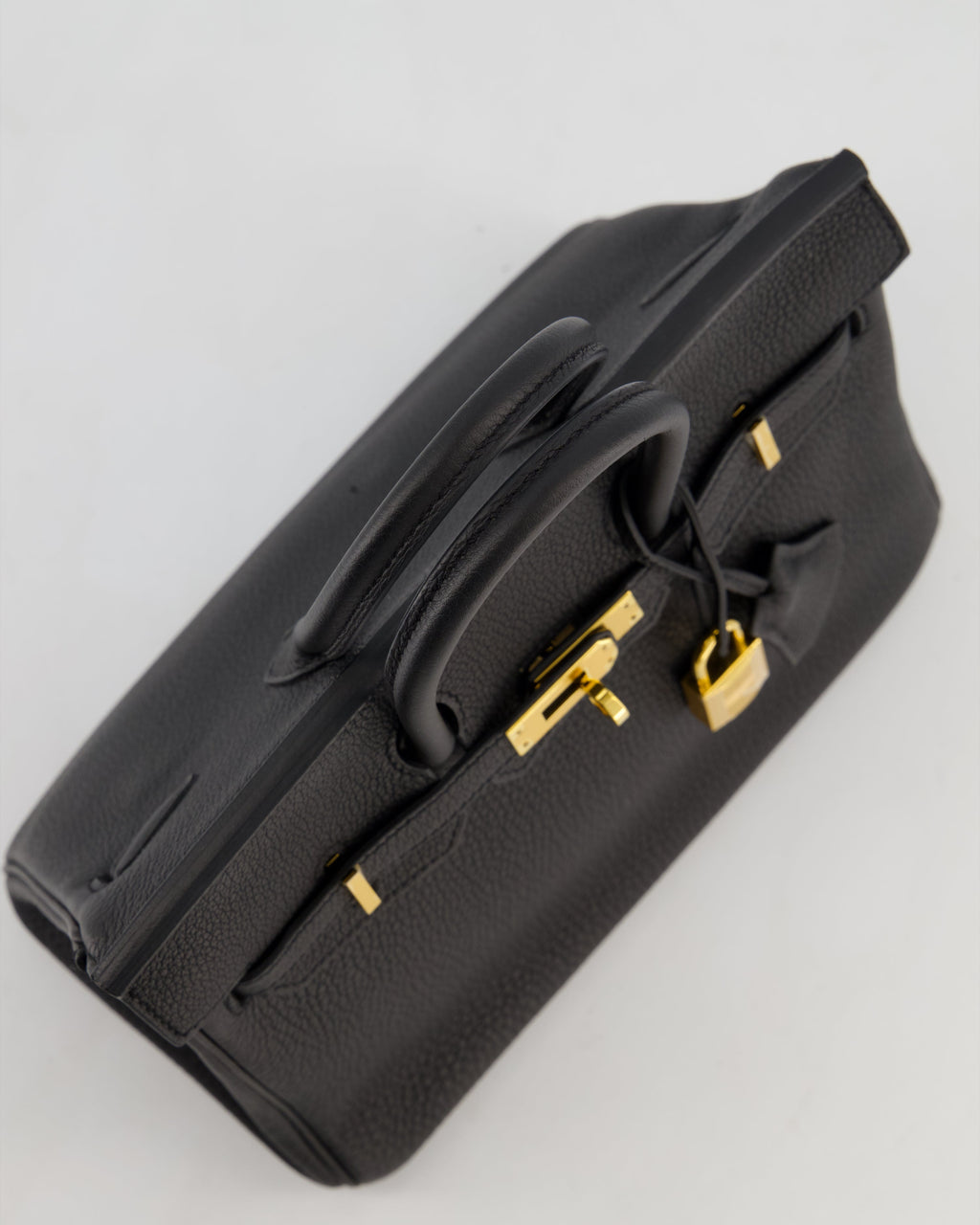 *HOT* Hermès Birkin 25 Retourne Bag in Noir Togo Leather with Gold Hardware