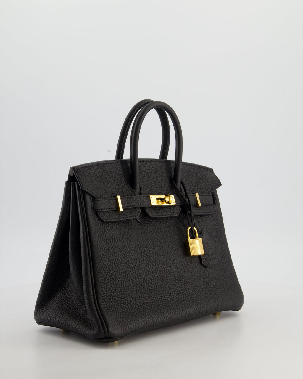 *HOT* Hermès Birkin 25 Retourne Bag in Noir Togo Leather with Gold Hardware