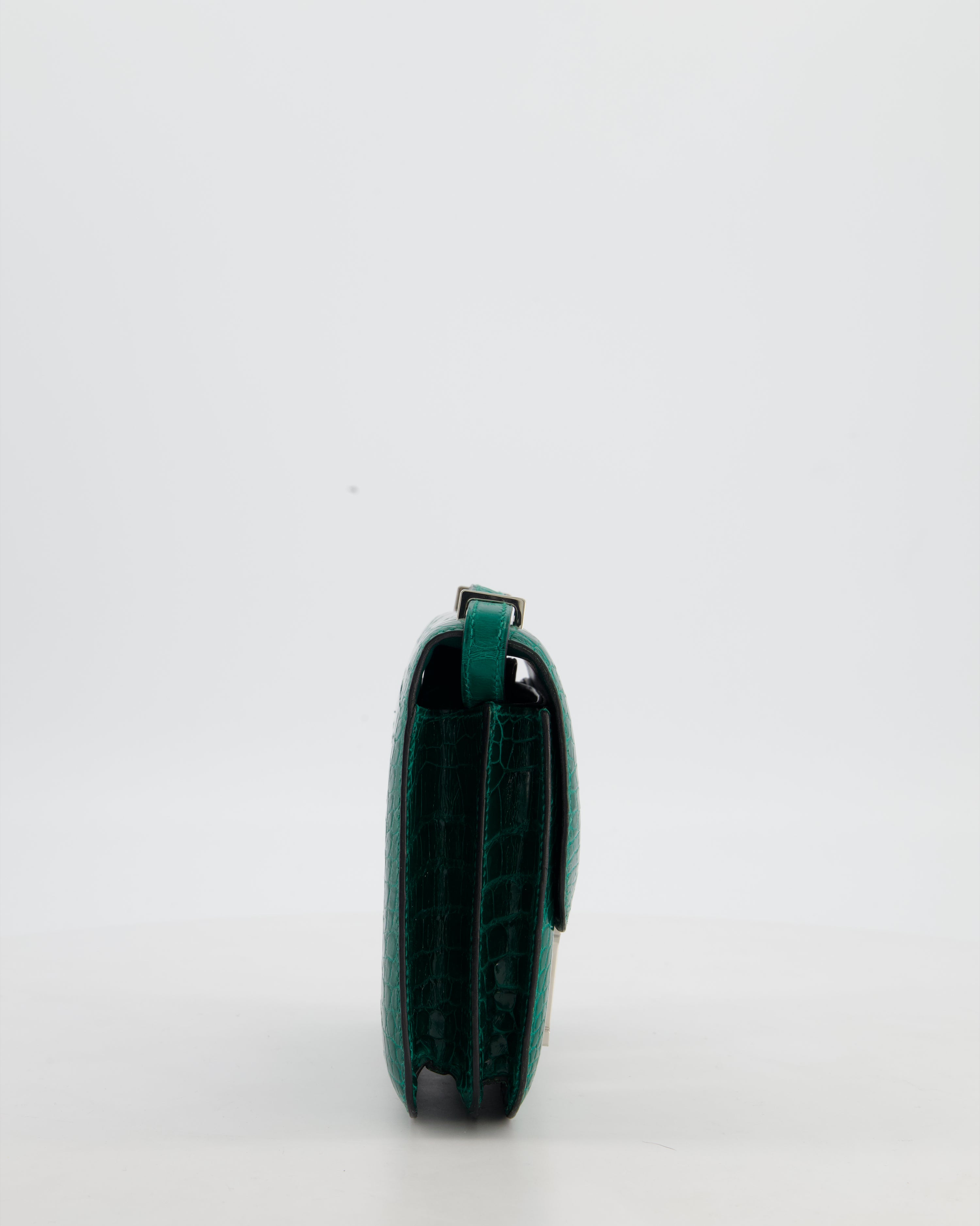 *HOT* Hermès Constance 18 Bag in Vert Bosphore Crocodile Porosus with Palladium Hardware