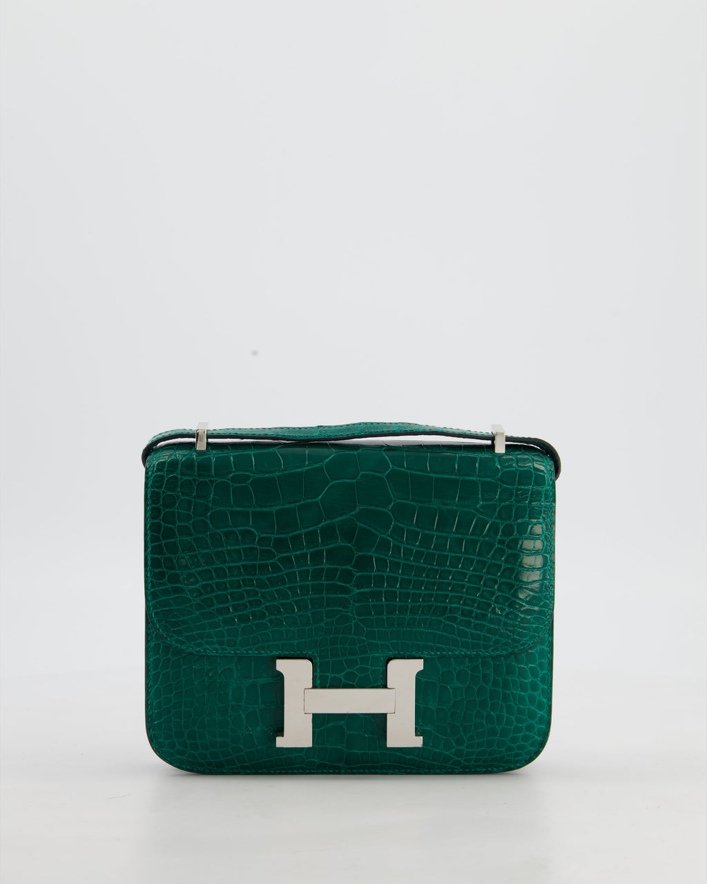 *HOT* Hermès Constance 18 Bag in Vert Bosphore Crocodile Porosus with Palladium Hardware