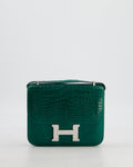 *HOT* Hermès Constance 18 Bag in Vert Bosphore Crocodile Porosus with Palladium Hardware