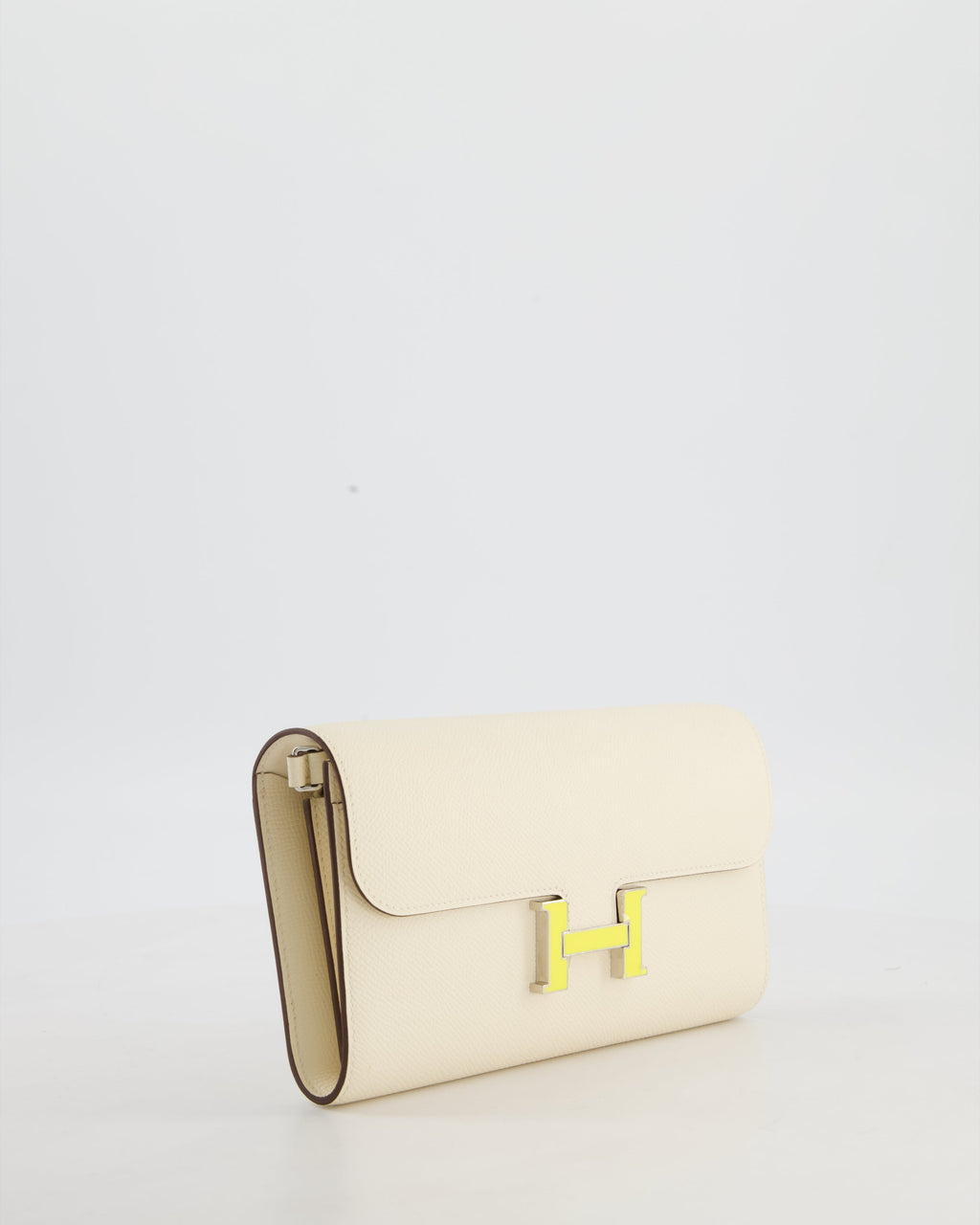 Hermès Constance To Go Bag in Nata Epsom Leather with Jaune Citron Enamel Hardware