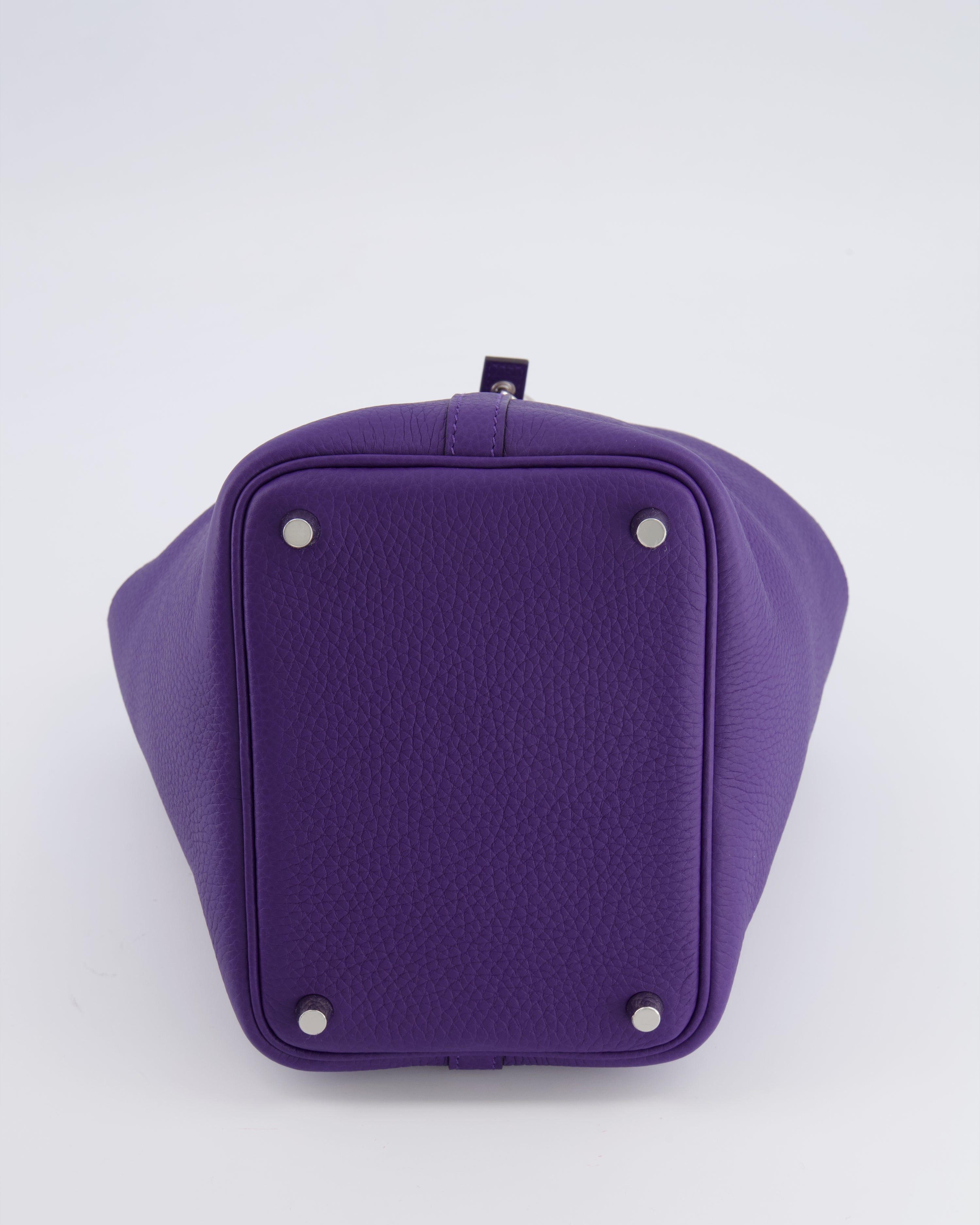 Hermès Picotin Lock 18 Bag in Purple Clemence Leather with Palladium Hardware