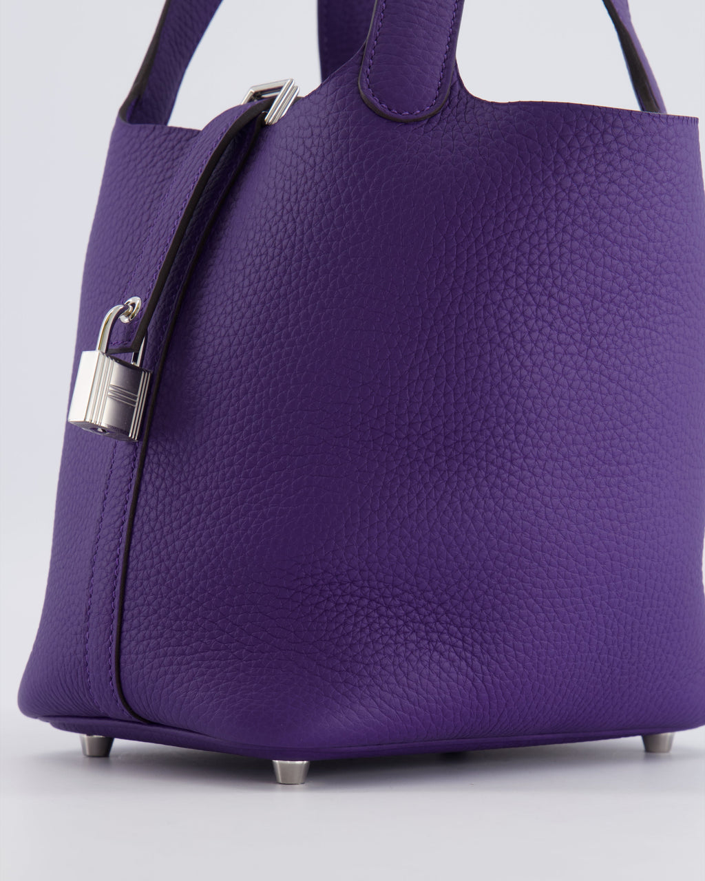 Hermès Picotin Lock 18 Bag in Purple Clemence Leather with Palladium Hardware