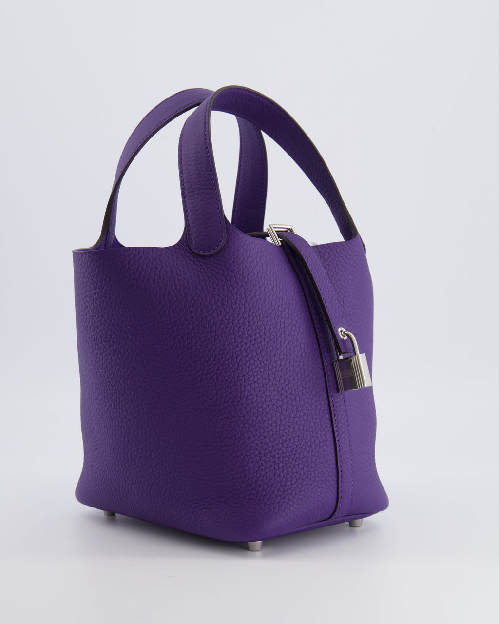 Hermès Picotin Lock 18 Bag in Purple Clemence Leather with Palladium Hardware