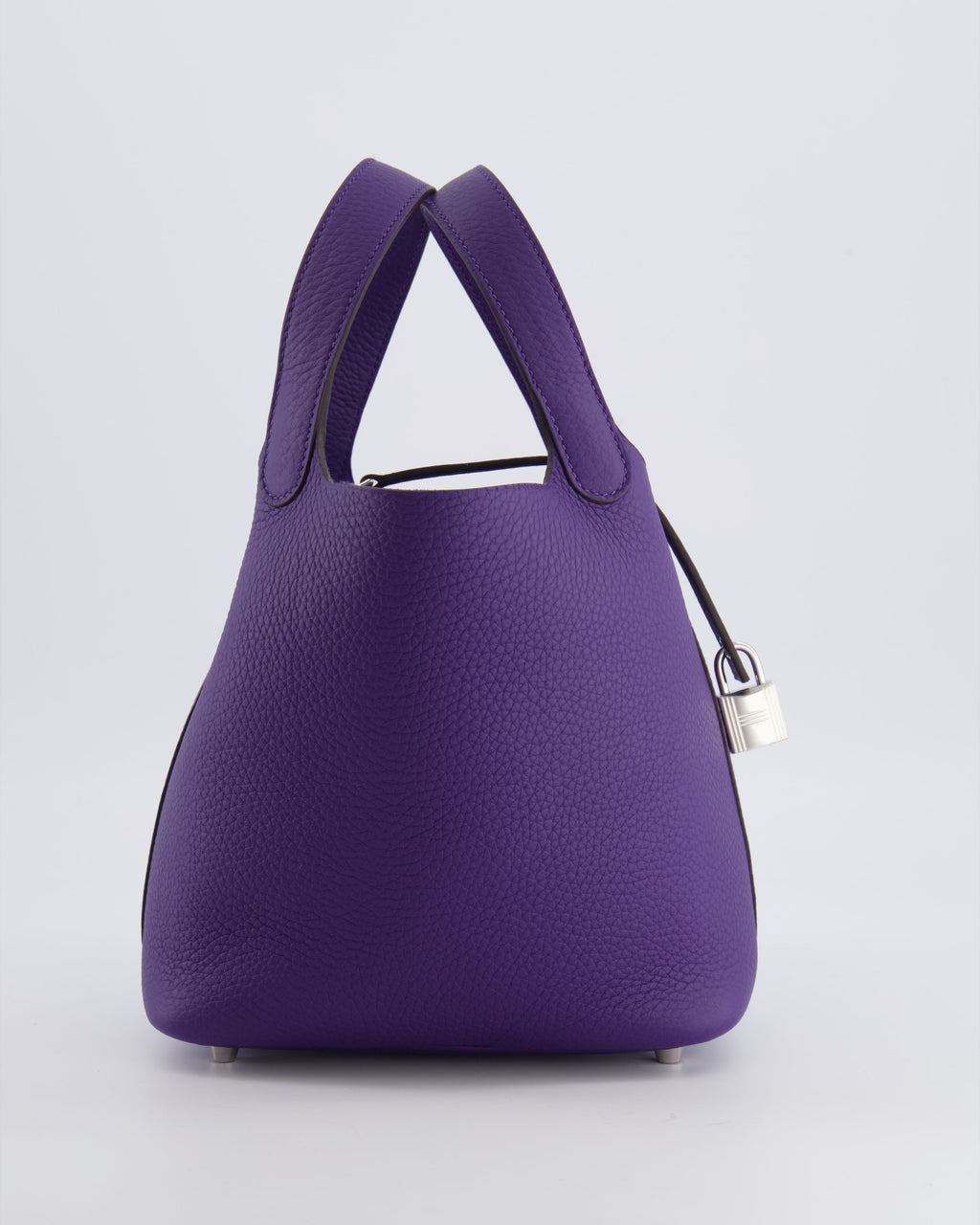Hermès Picotin Lock 18 Bag in Purple Clemence Leather with Palladium Hardware