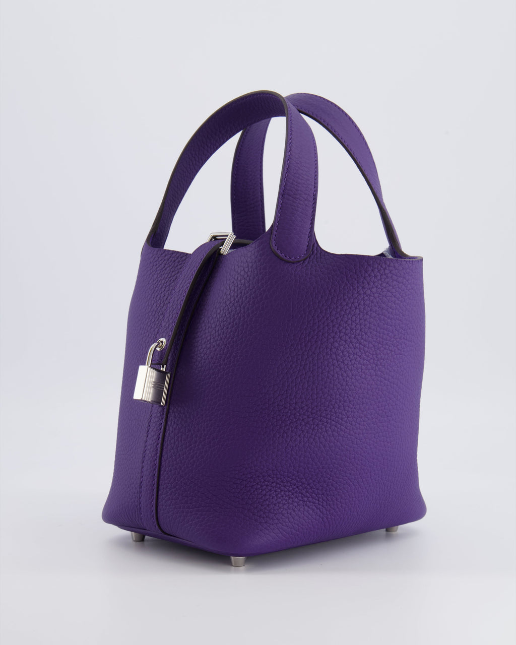 Hermès Picotin Lock 18 Bag in Purple Clemence Leather with Palladium Hardware