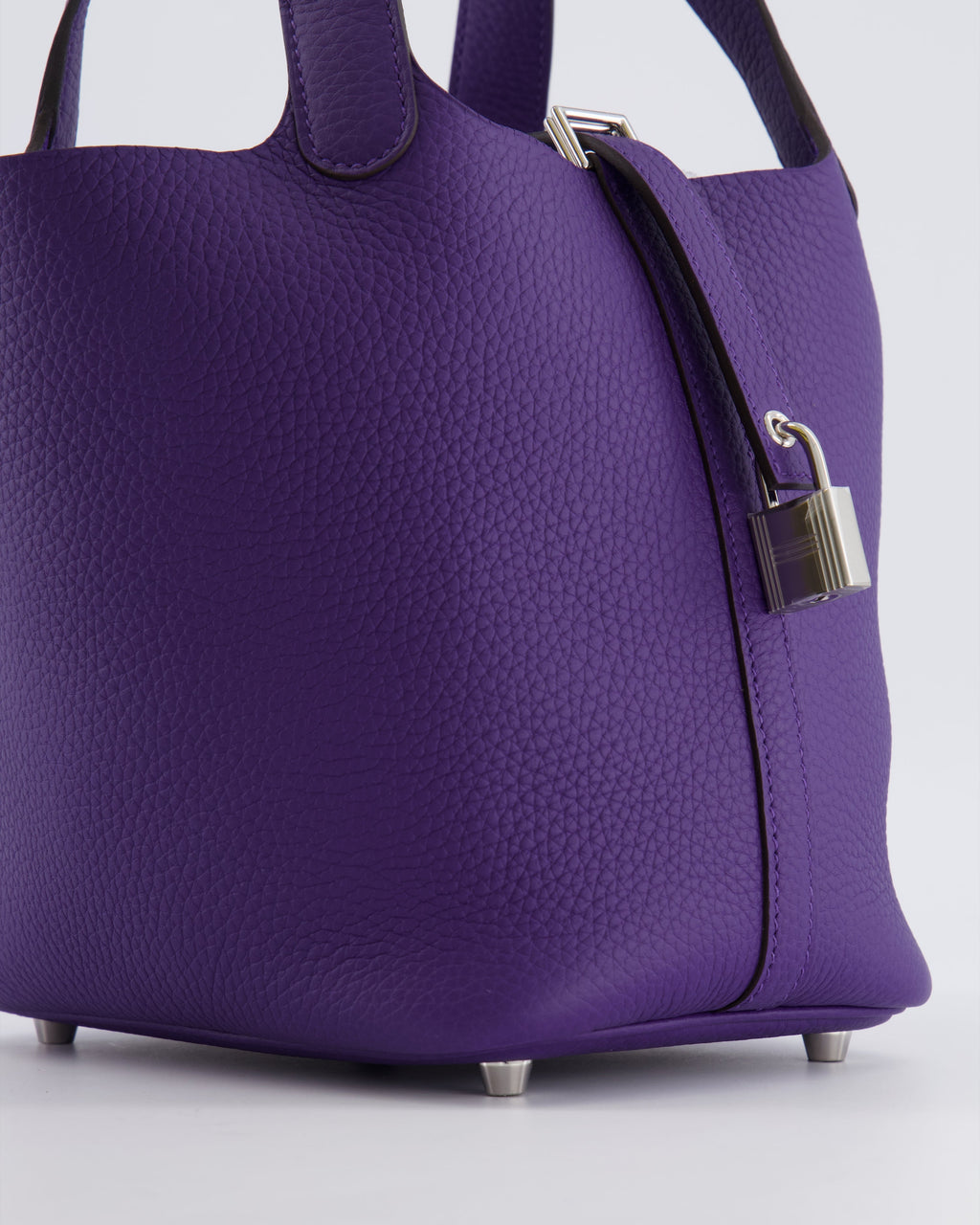 Hermès Picotin Lock 18 Bag in Purple Clemence Leather with Palladium Hardware