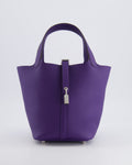 Hermès Picotin Lock 18 Bag in Purple Clemence Leather with Palladium Hardware