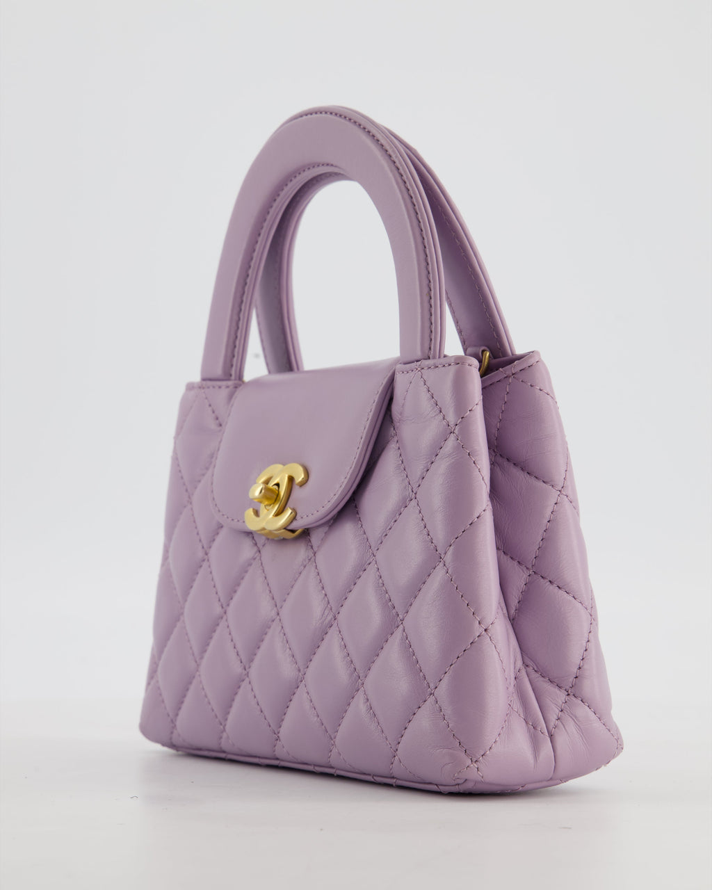 *HOT COLOUR* Chanel Lilac Small Mini Kelly Shopping Bag in Calfskin Leather with Brushed Gold Hardware