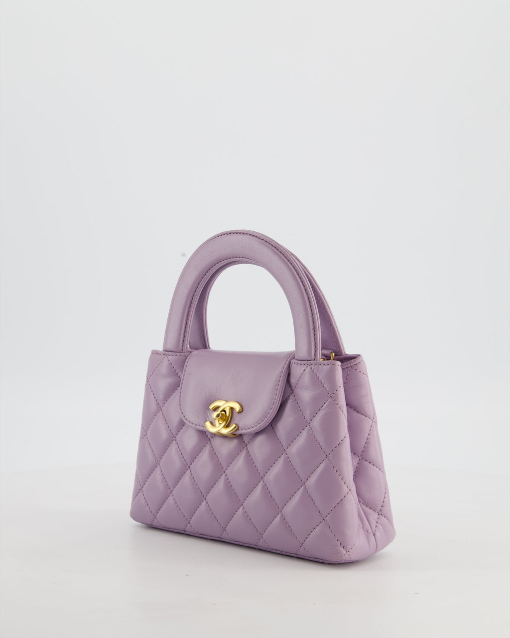 *HOT COLOUR* Chanel Lilac Small Mini Kelly Shopping Bag in Calfskin Leather with Brushed Gold Hardware