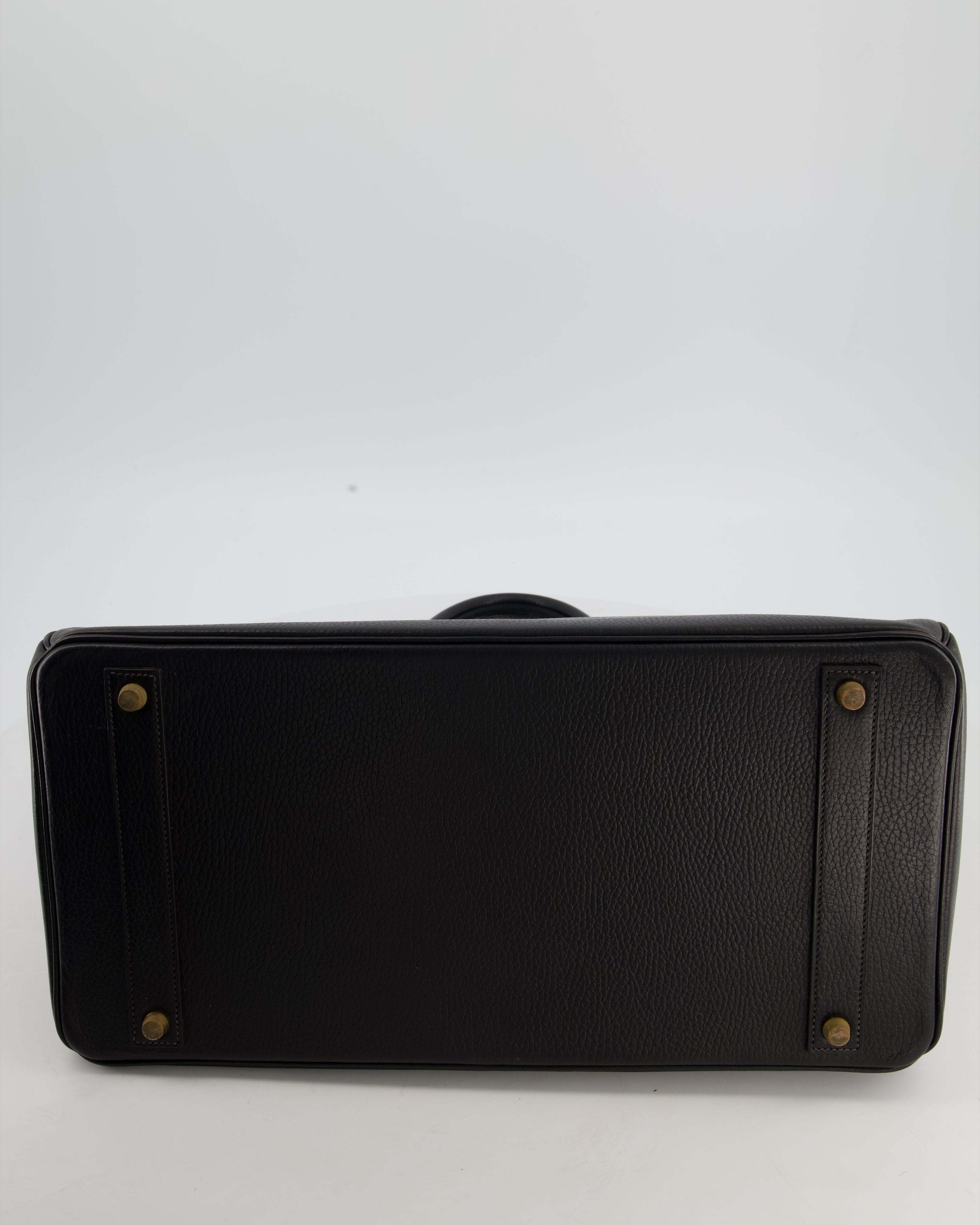 *RARE* Hermès Birkin 40 Retourne Bag in Black Ardennes Leather with Gold Hardware