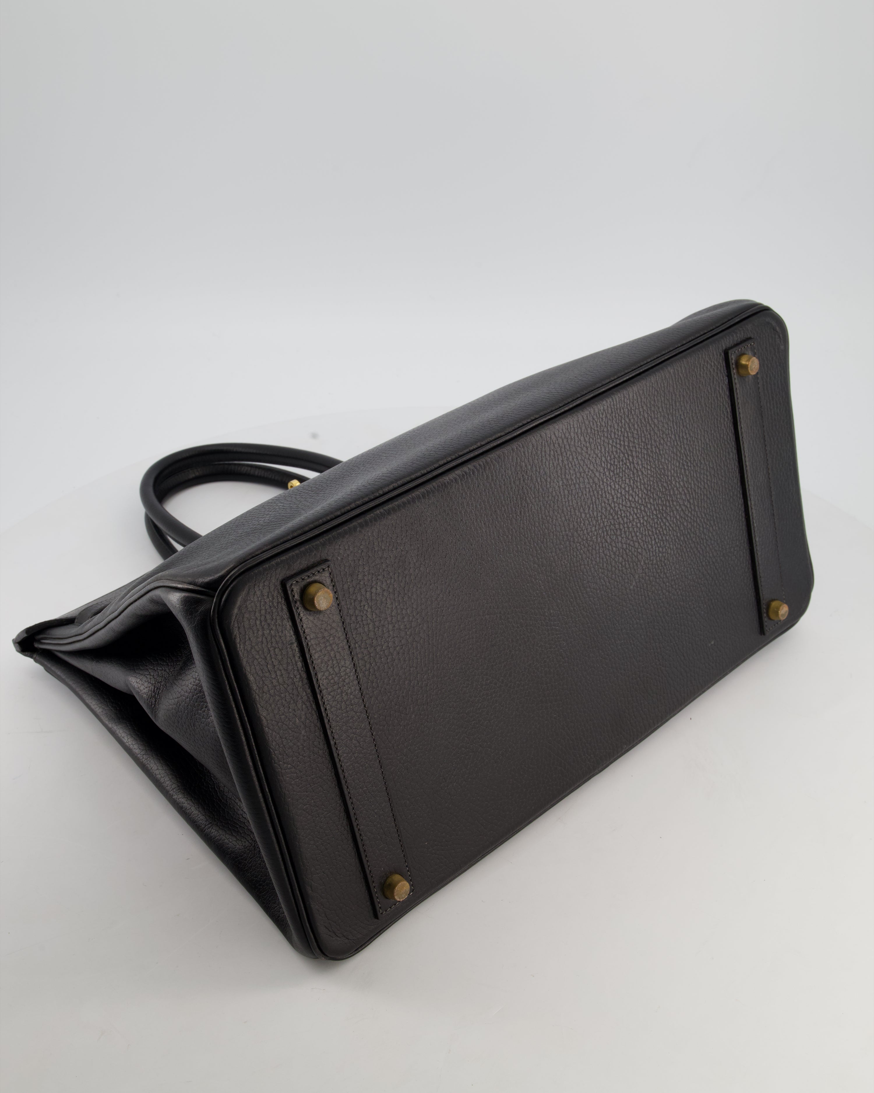 *RARE* Hermès Birkin 40 Retourne Bag in Black Ardennes Leather with Gold Hardware