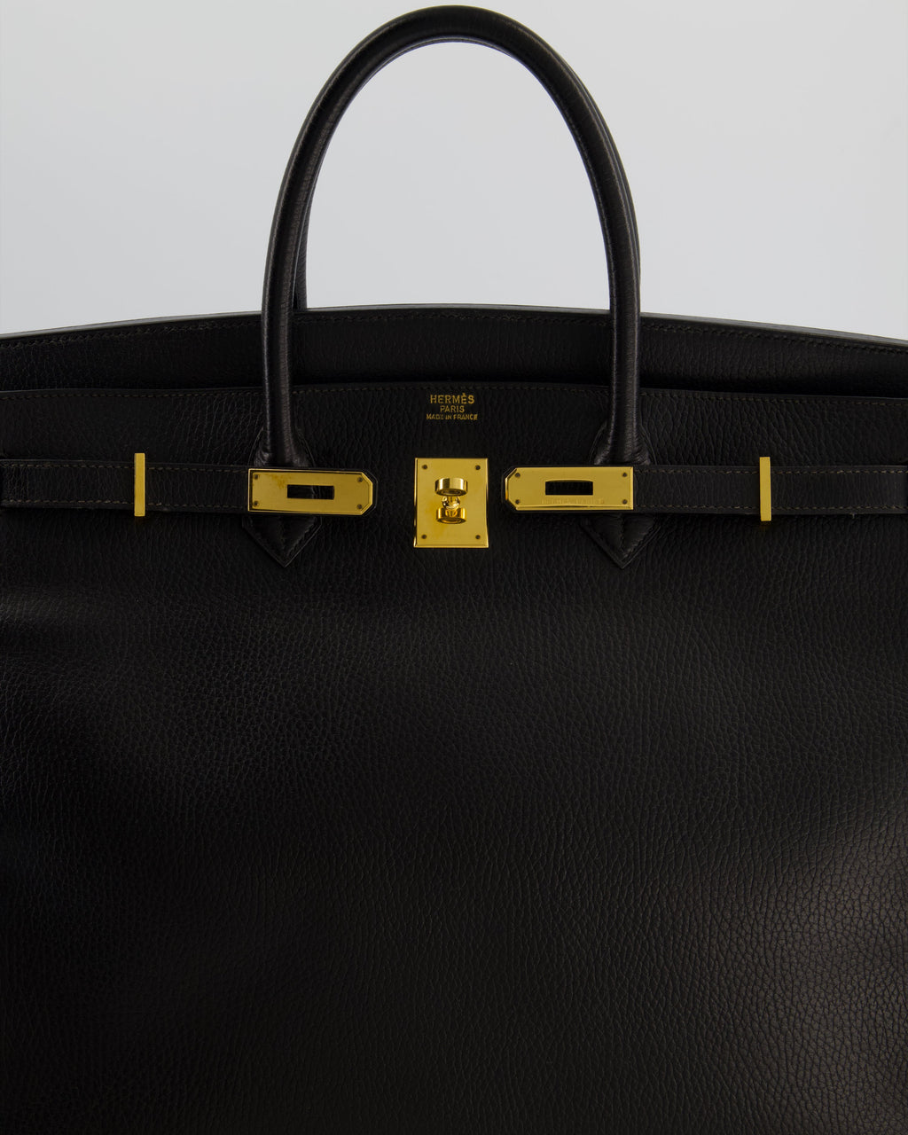 *RARE* Hermès Birkin 40 Retourne Bag in Black Ardennes Leather with Gold Hardware