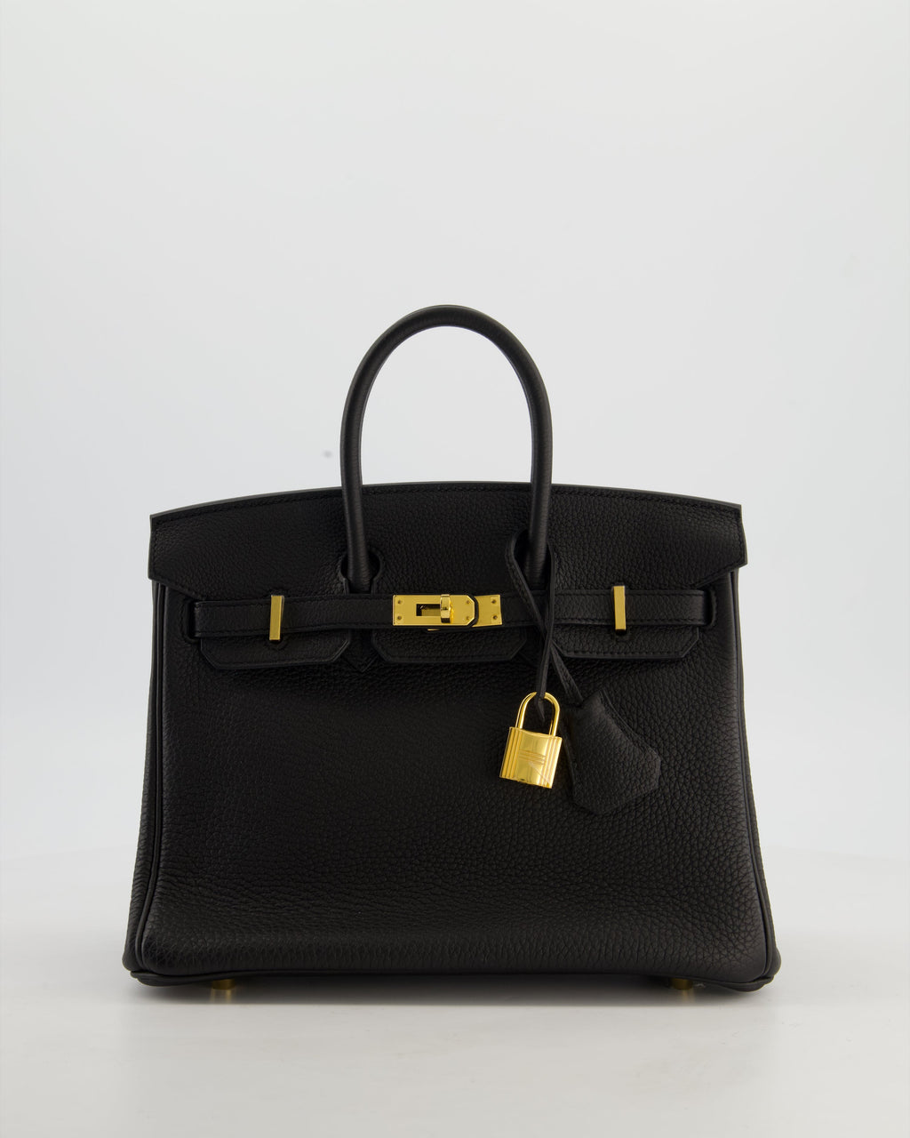 *HOT* Hermès Birkin 25 Retourne Bag in Noir Togo Leather with Gold Hardware