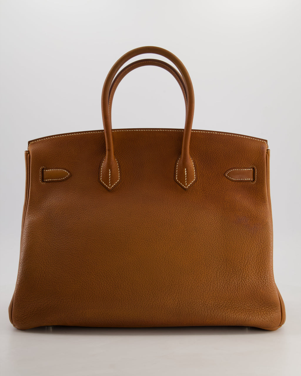 *RARE* Hermès Birkin 35 Retourne Bag in Fauve Barenia Faubourg Leather with Palladium Hardware
