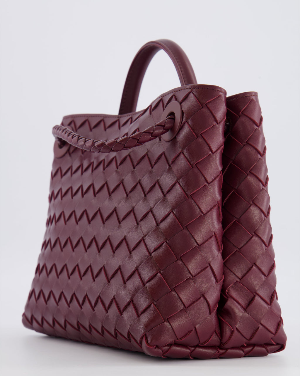 Bottega Veneta Small Andiamo Bag in Barolo Intrecciato Leather with Gold Hardware RRP £3,460